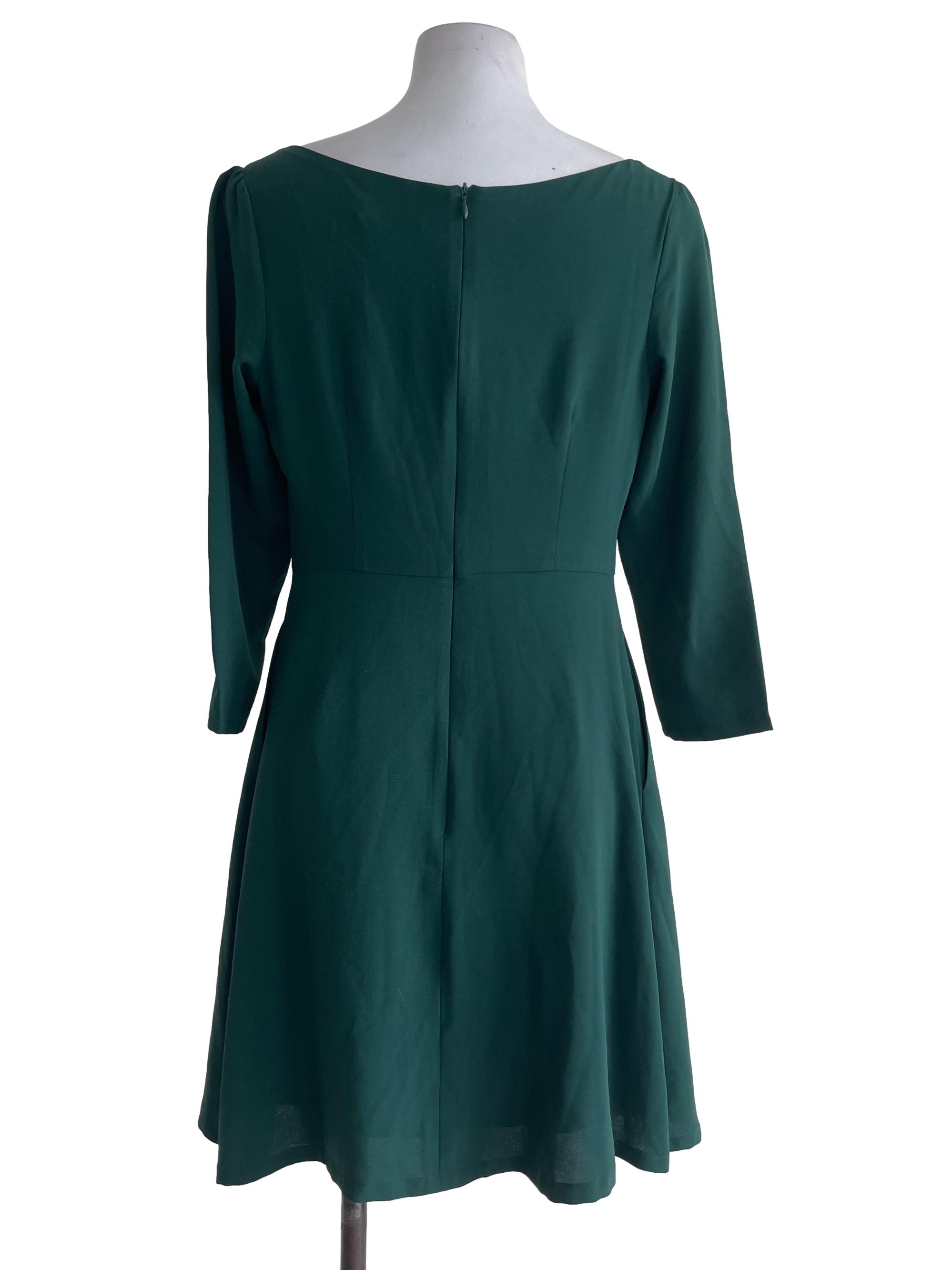 Emerald Green Button Dress