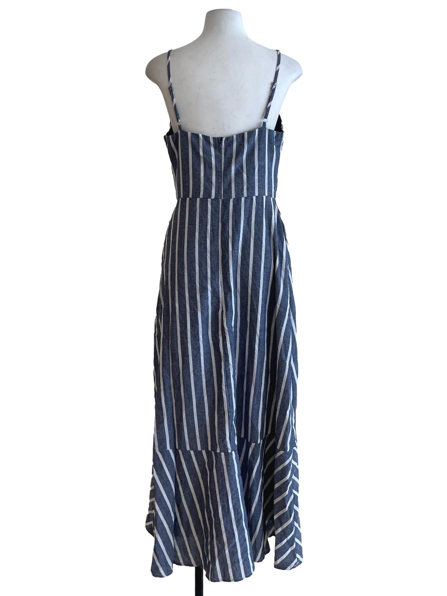Blue Awning Stripe Sheath Dress