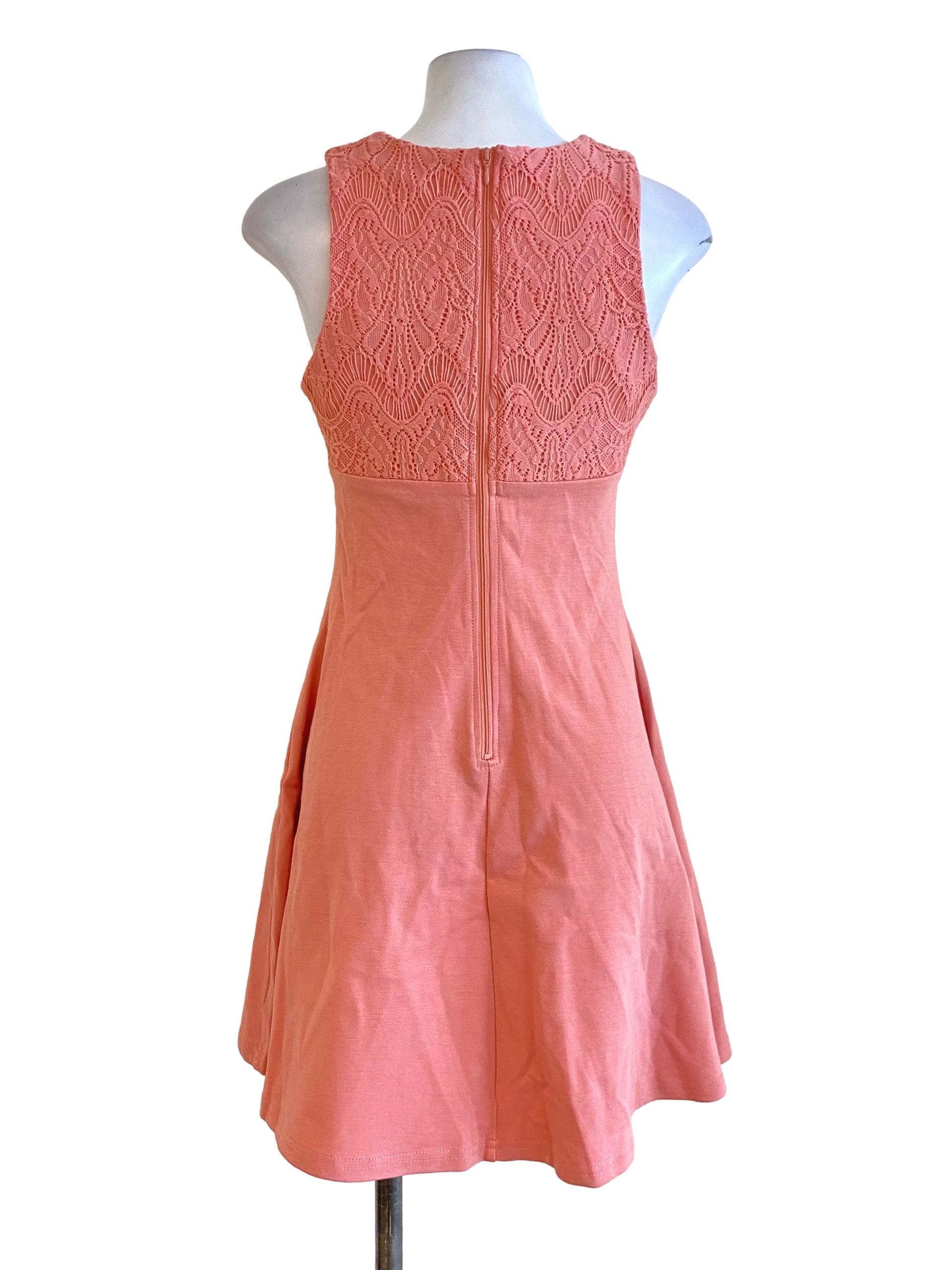 Blush Pink Asther Laced A-Line Dress