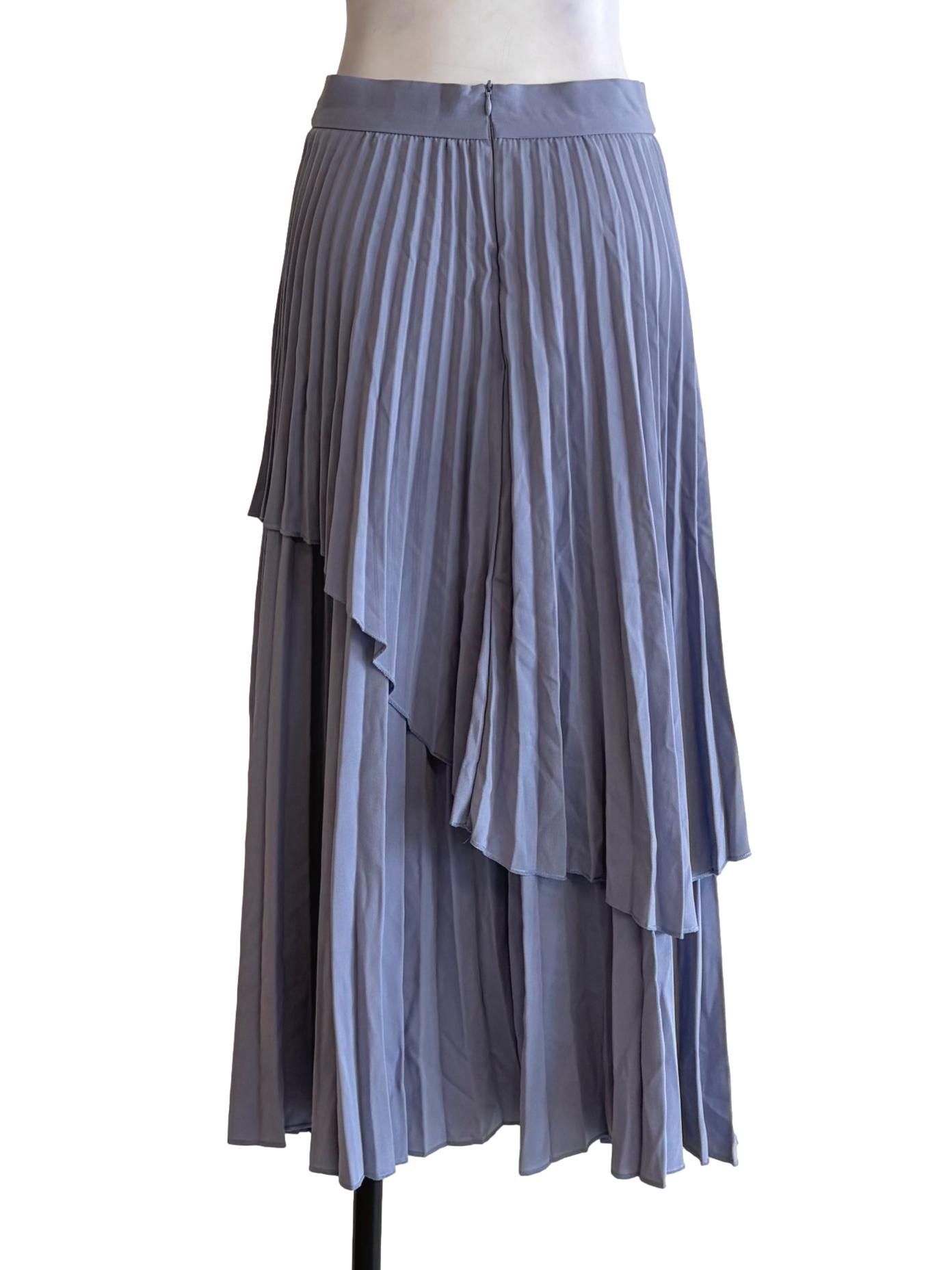 Stone Blue Pleated Skirt