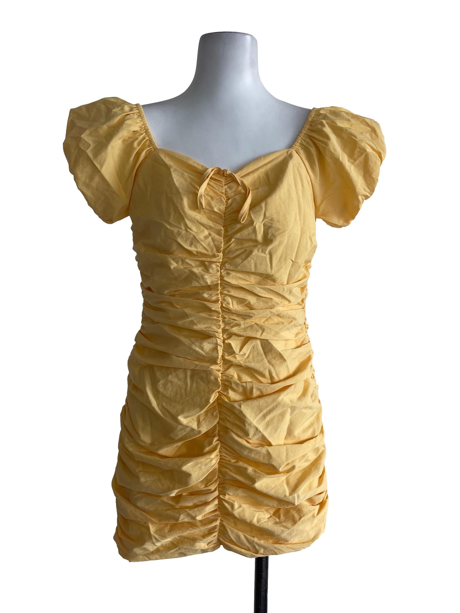 Yello Puff Fit Dress