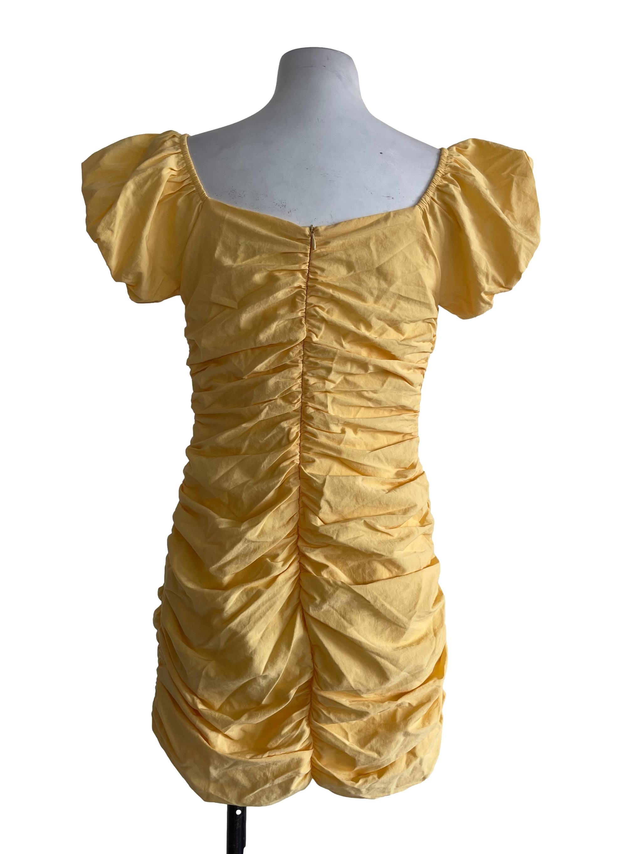 Yello Puff Fit Dress