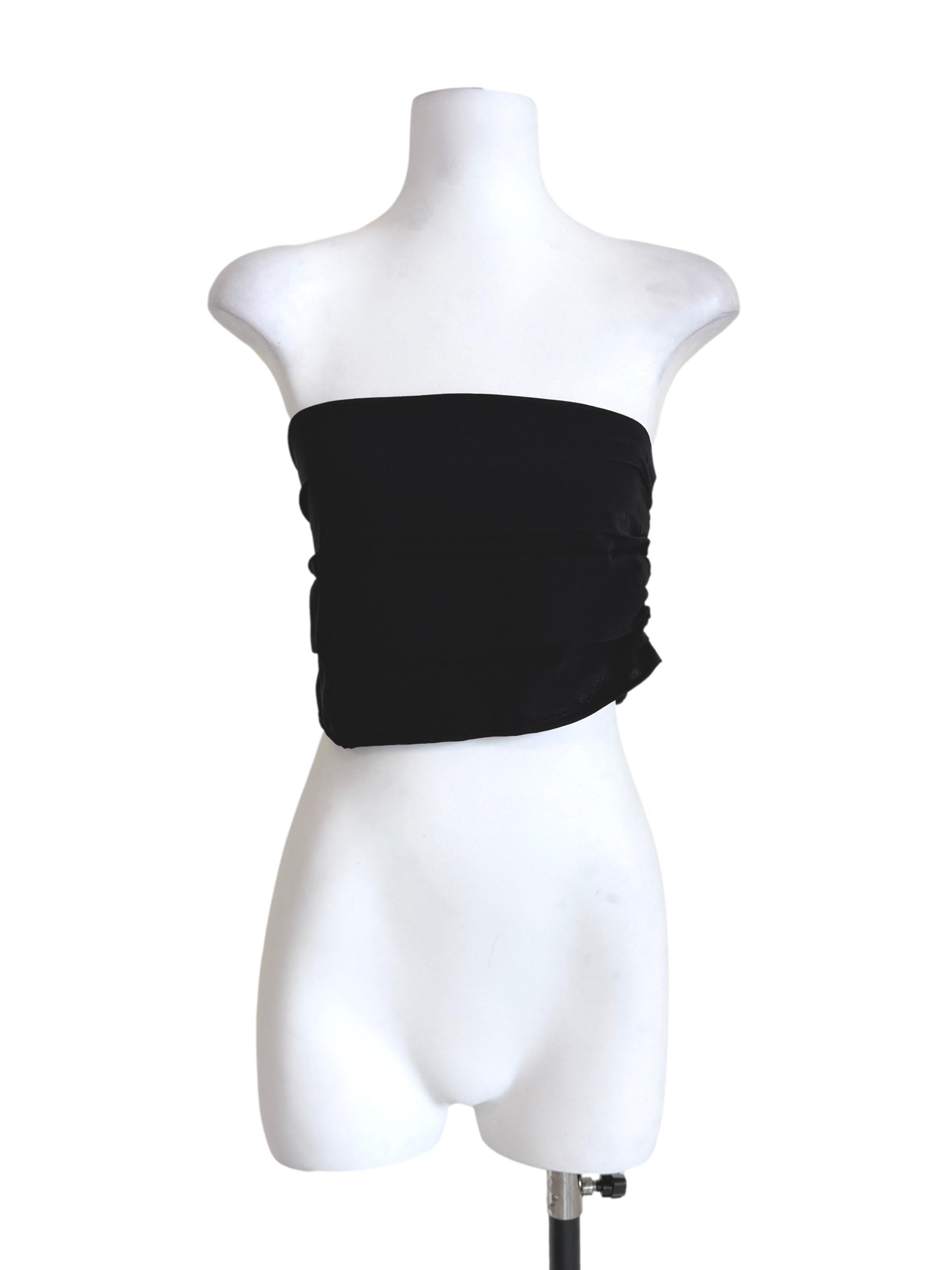 Black Ellena Ruched Tube Top TTR