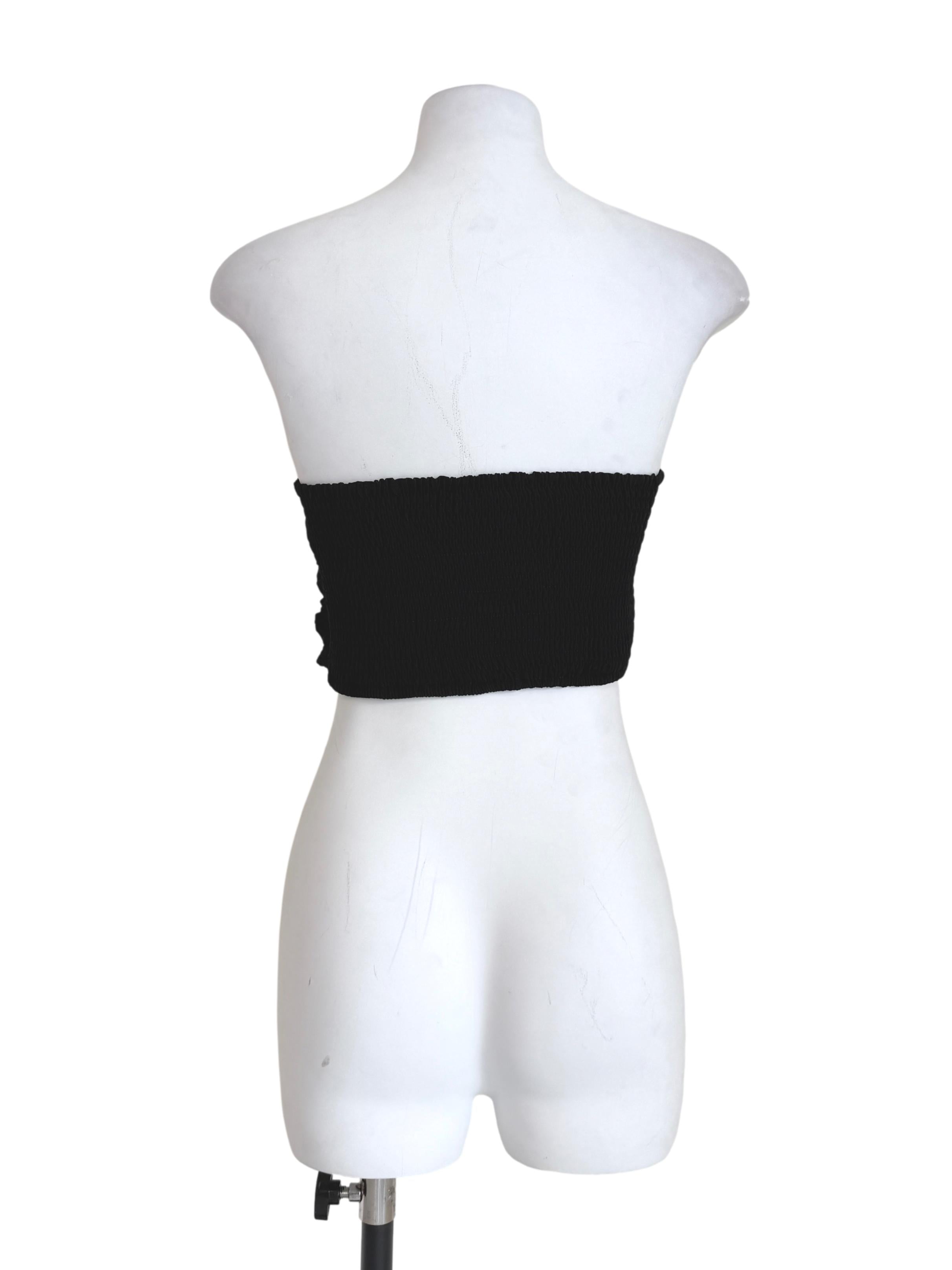 Black Ellena Ruched Tube Top TTR