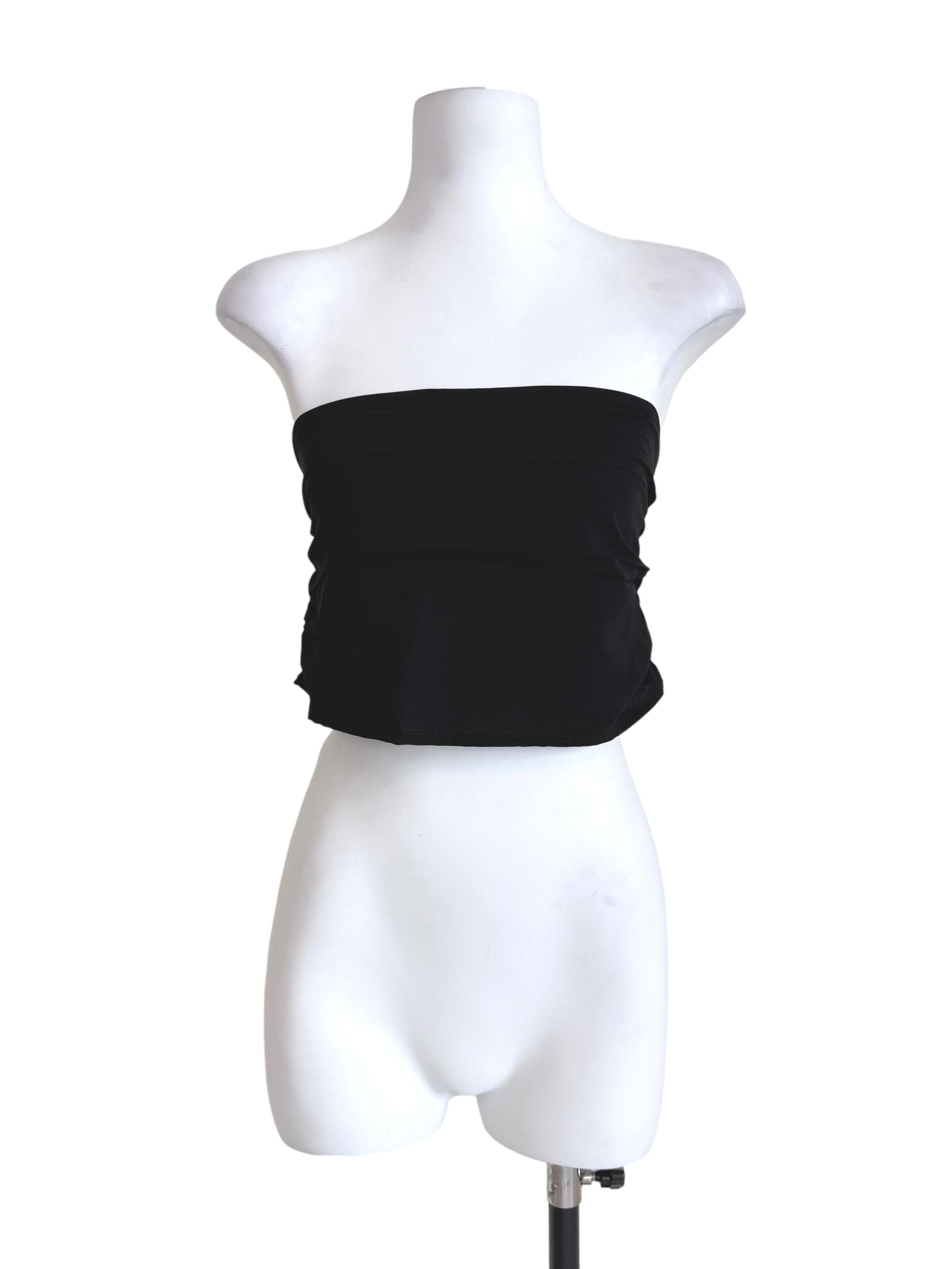 Black Ellena Ruched Tube Top TTR