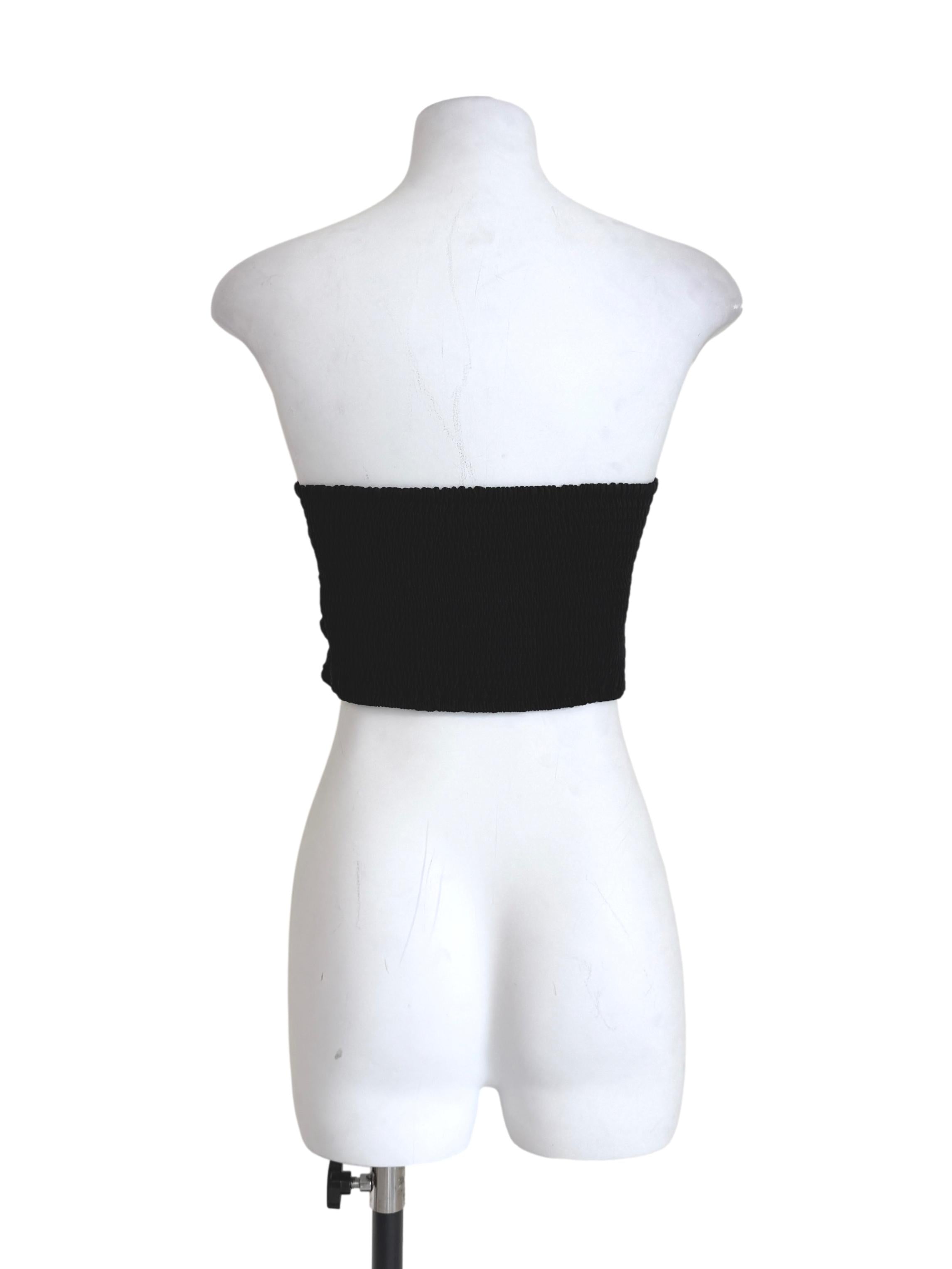 Black Ellena Ruched Tube Top TTR