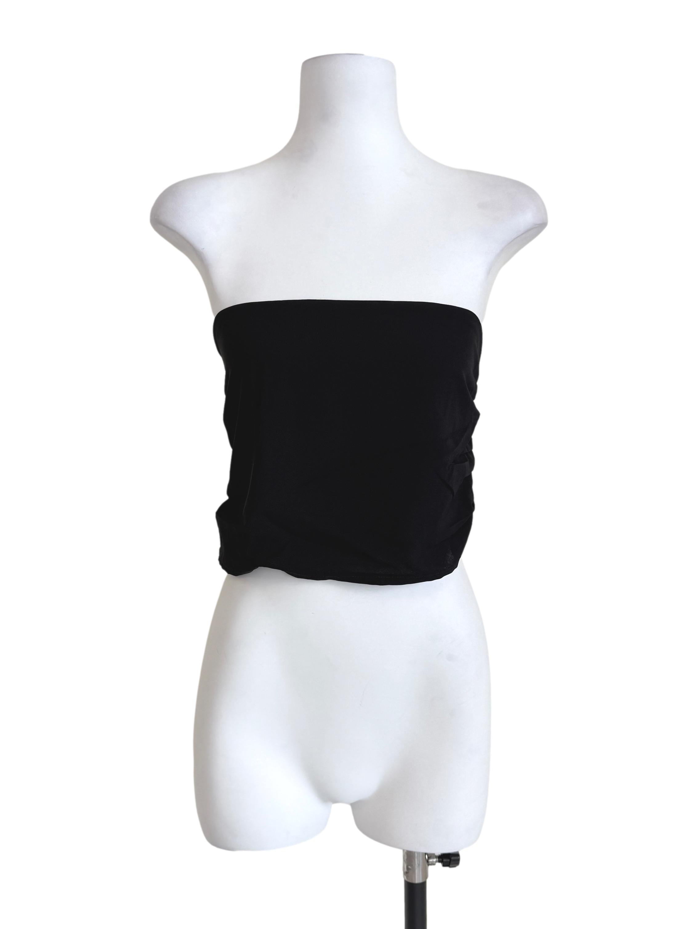 Black Ellena Ruched Tube Top TTR