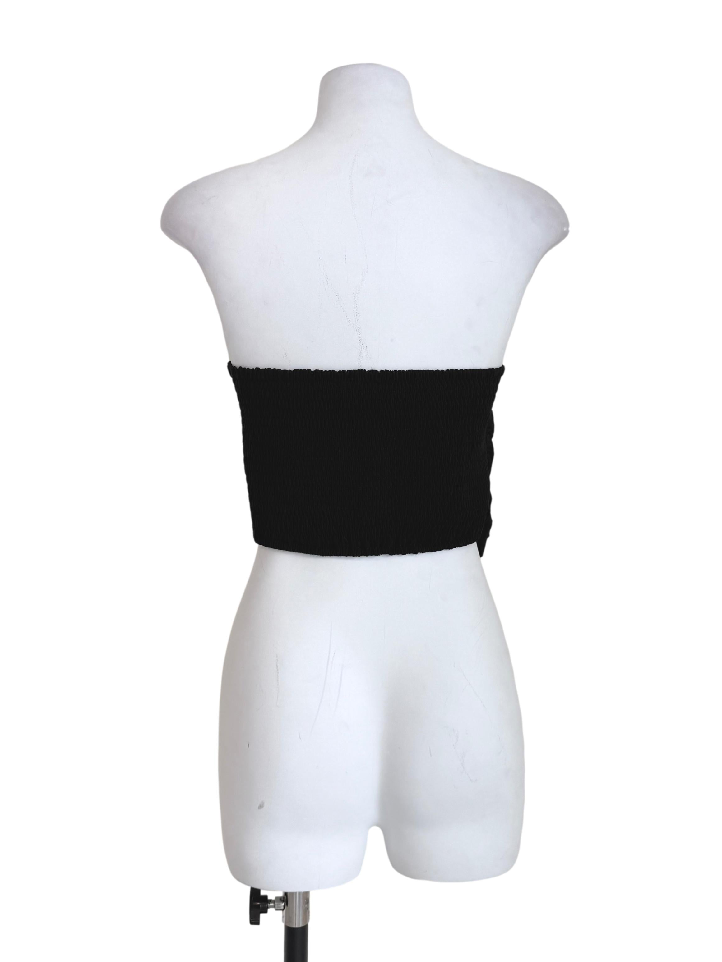 Black Ellena Ruched Tube Top TTR