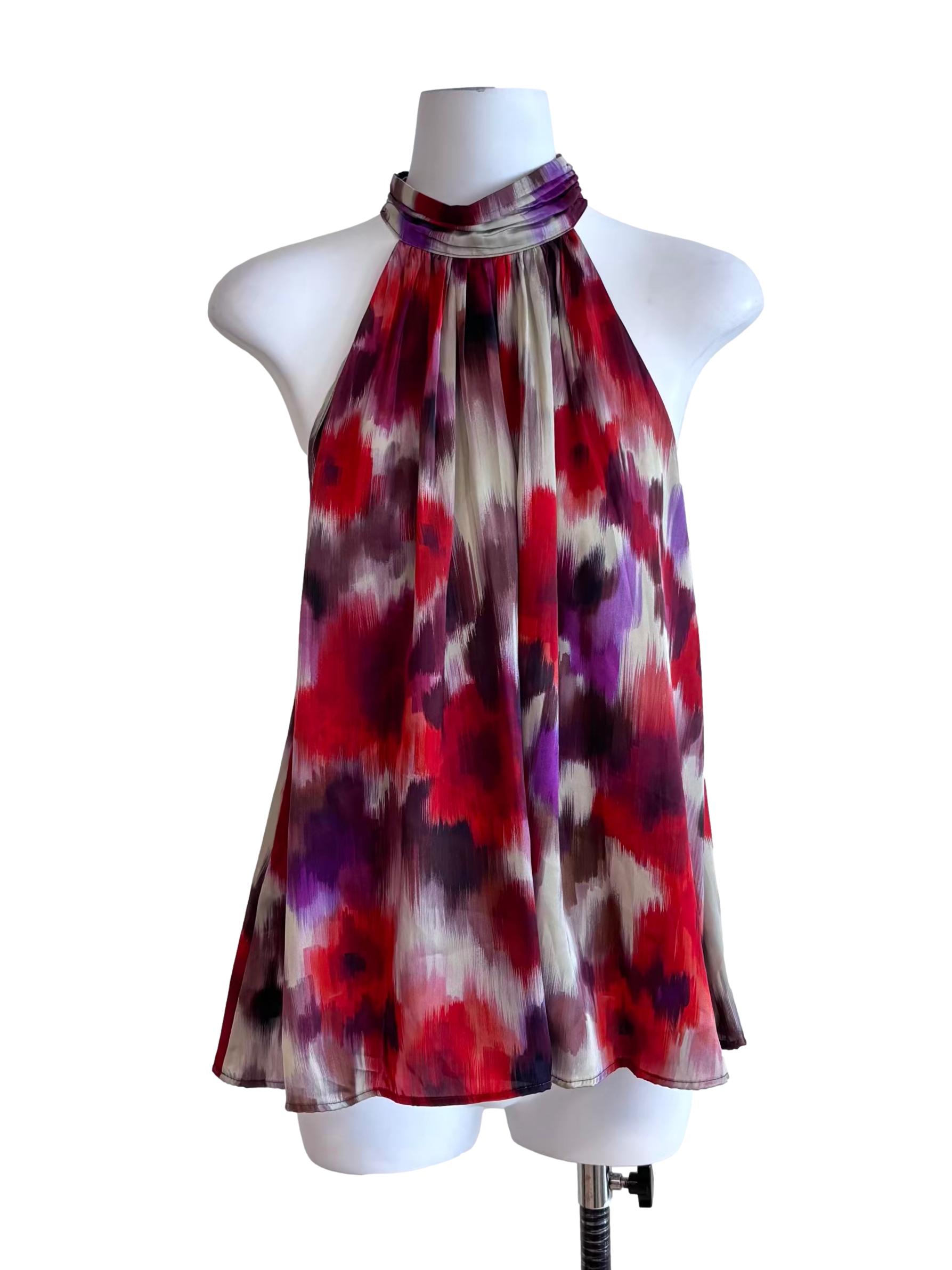 Multicolour Prints Halter Neck Top