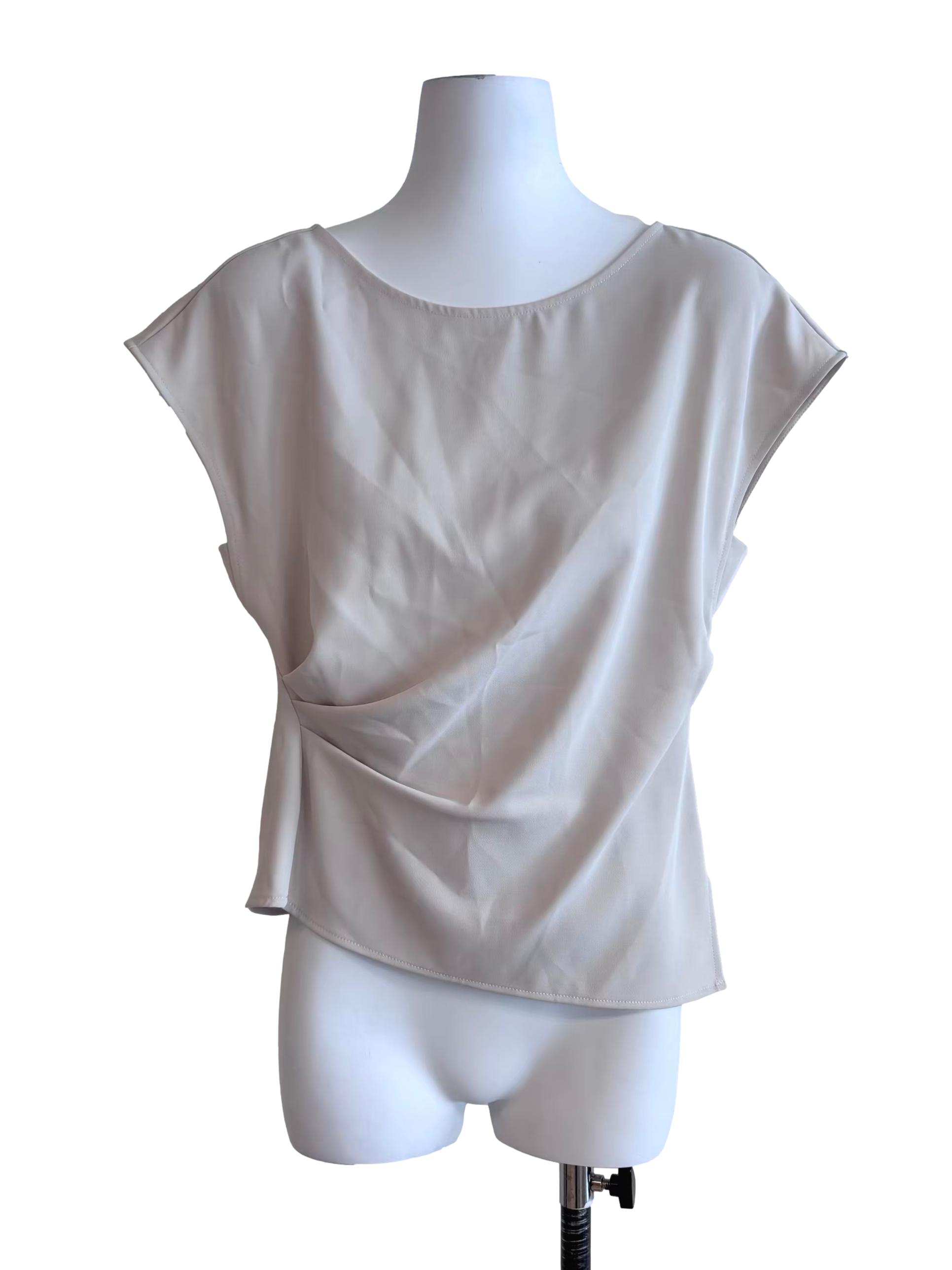Light Beige Drape Sleeveless Top