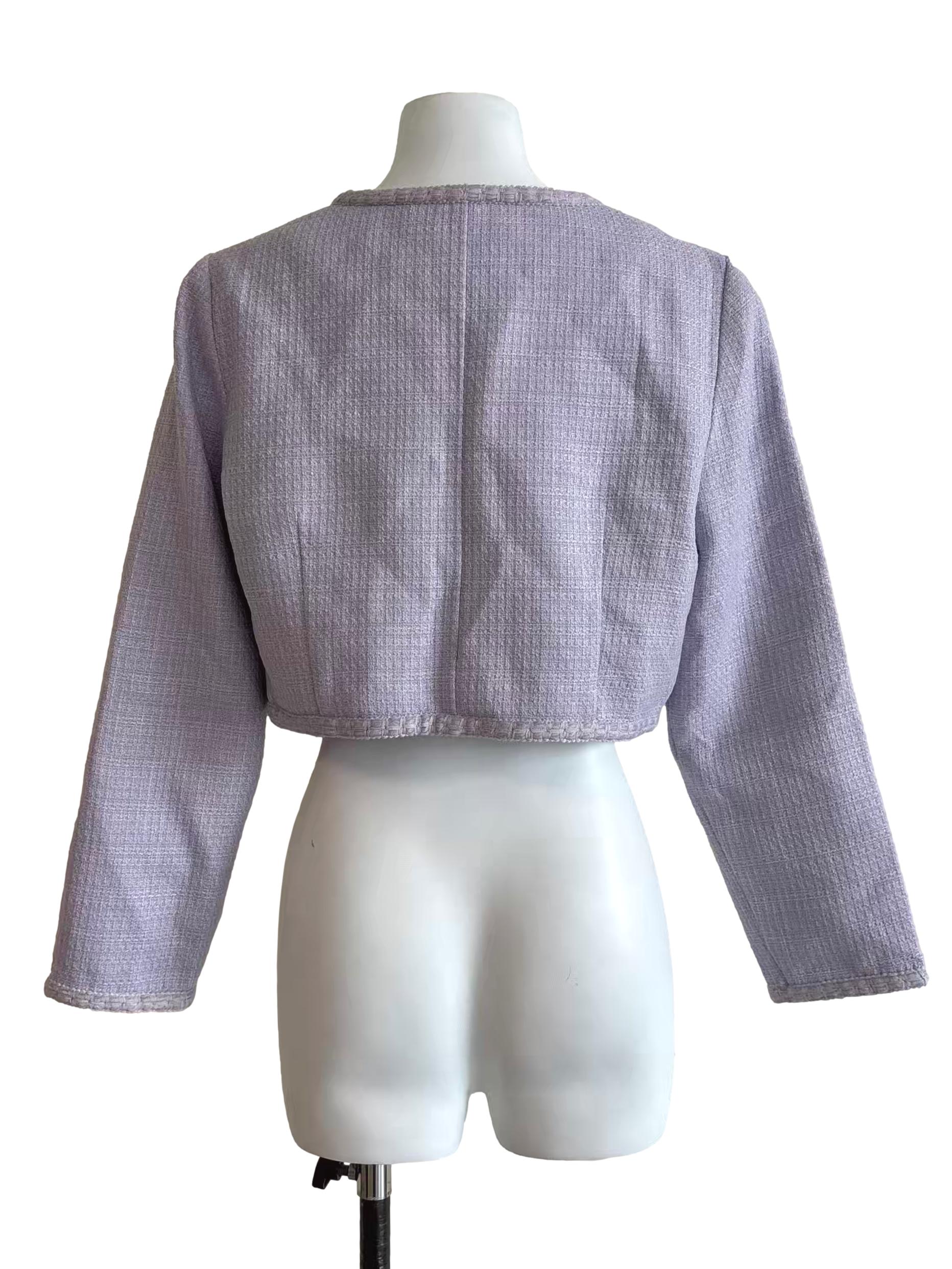 Periwinkle Pearl Button Tweed Jacket