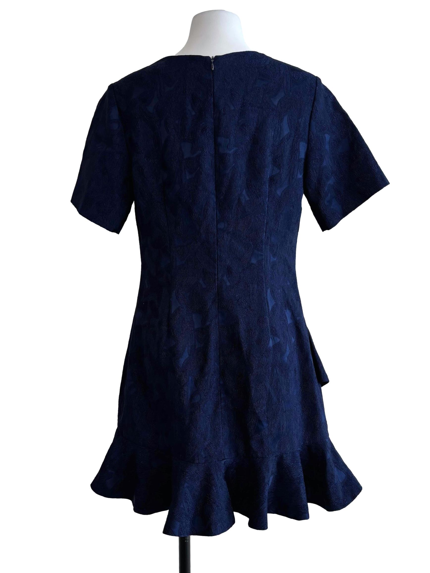 Navy Blue Mini Ruffle Dress