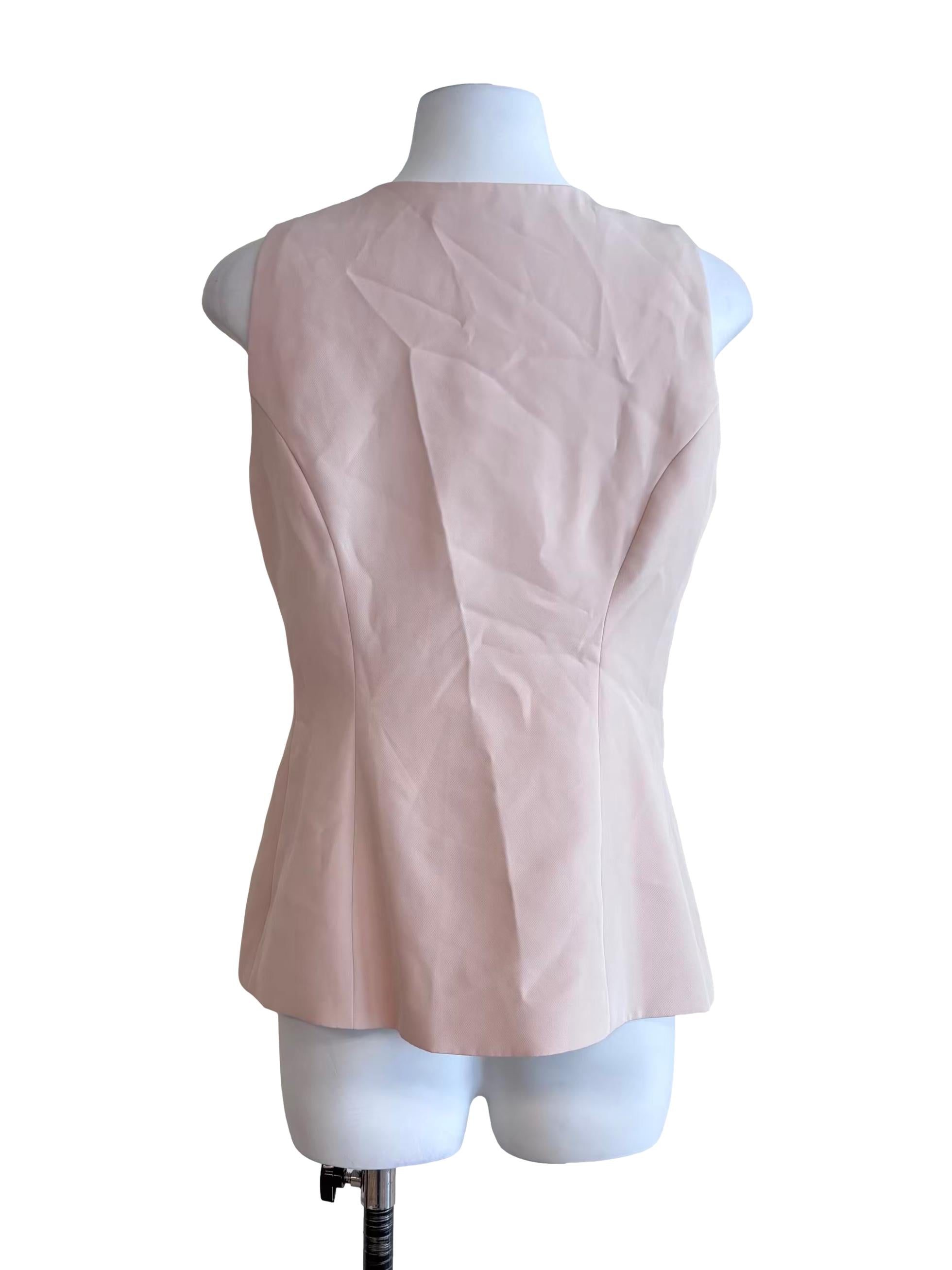 Peach Pink Flower Button Vest