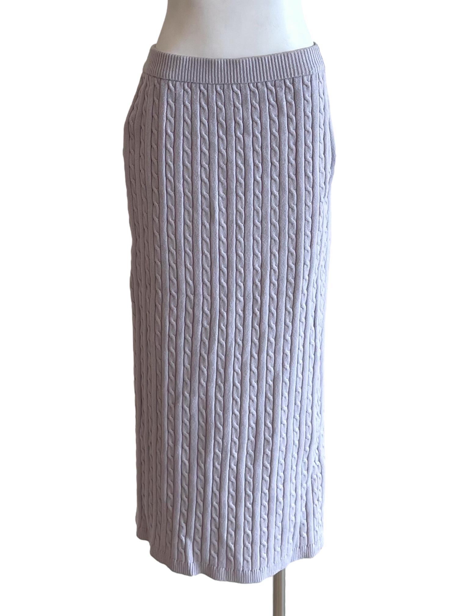 Pastel Periwinkle Chunky Knit Skirt