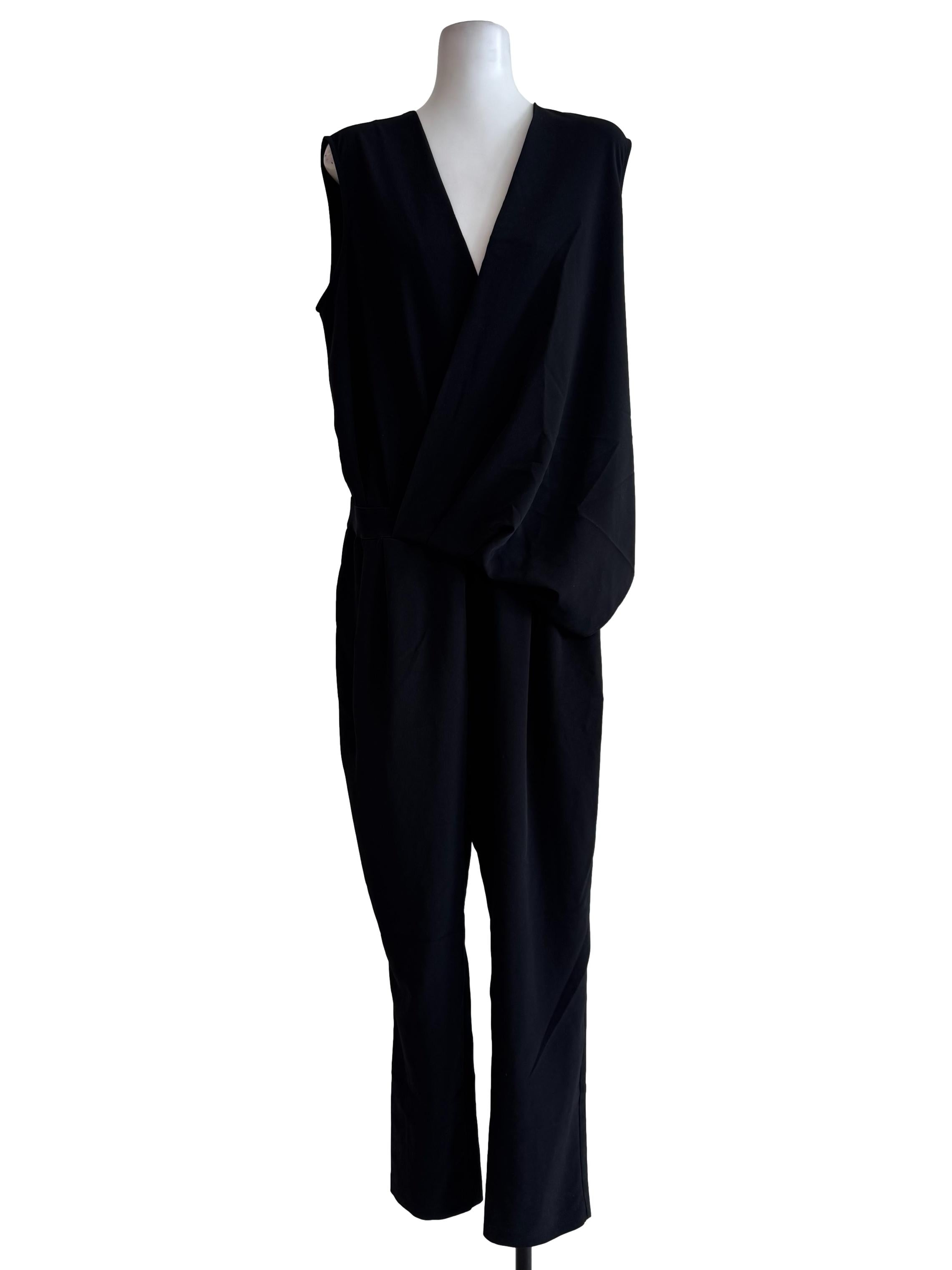 Black V Neck Jumpsuit