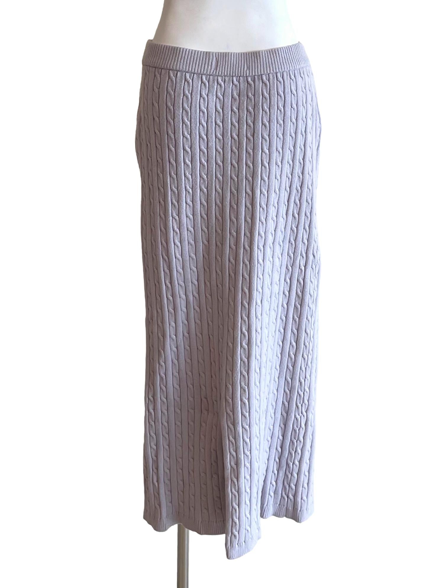 Pastel Periwinkle Chunky Knit Skirt