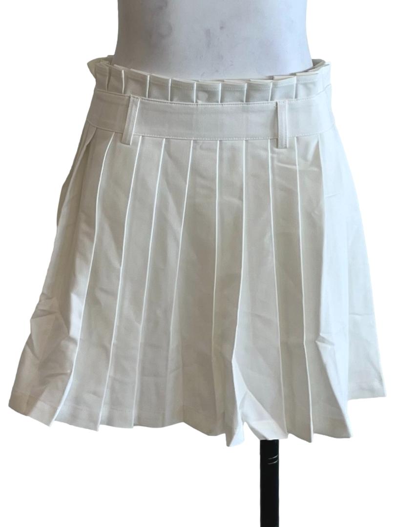 White Pleated Skort