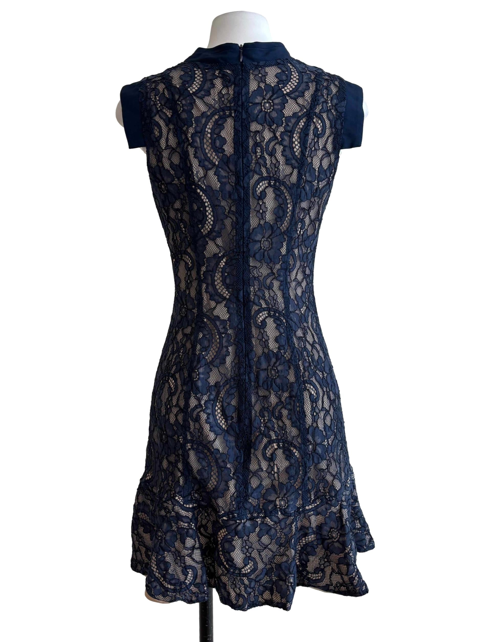 Midnight Blue Bodycon Lace Dress