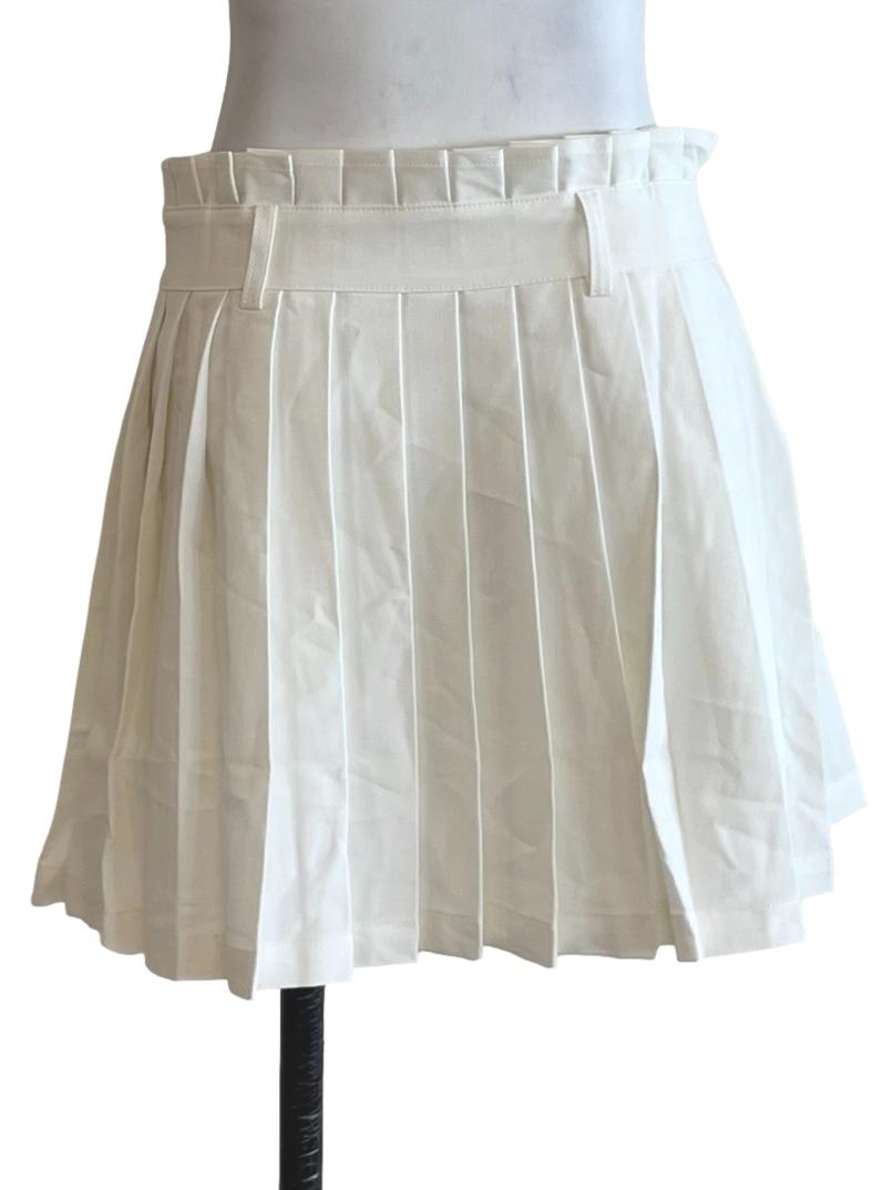 White Pleated Skort