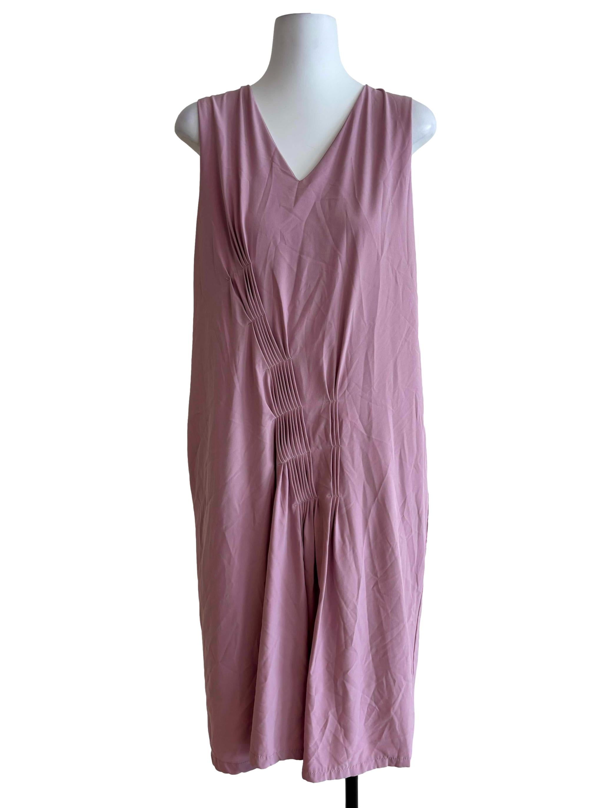 Taffy Pink Pleated Front Shift Dress