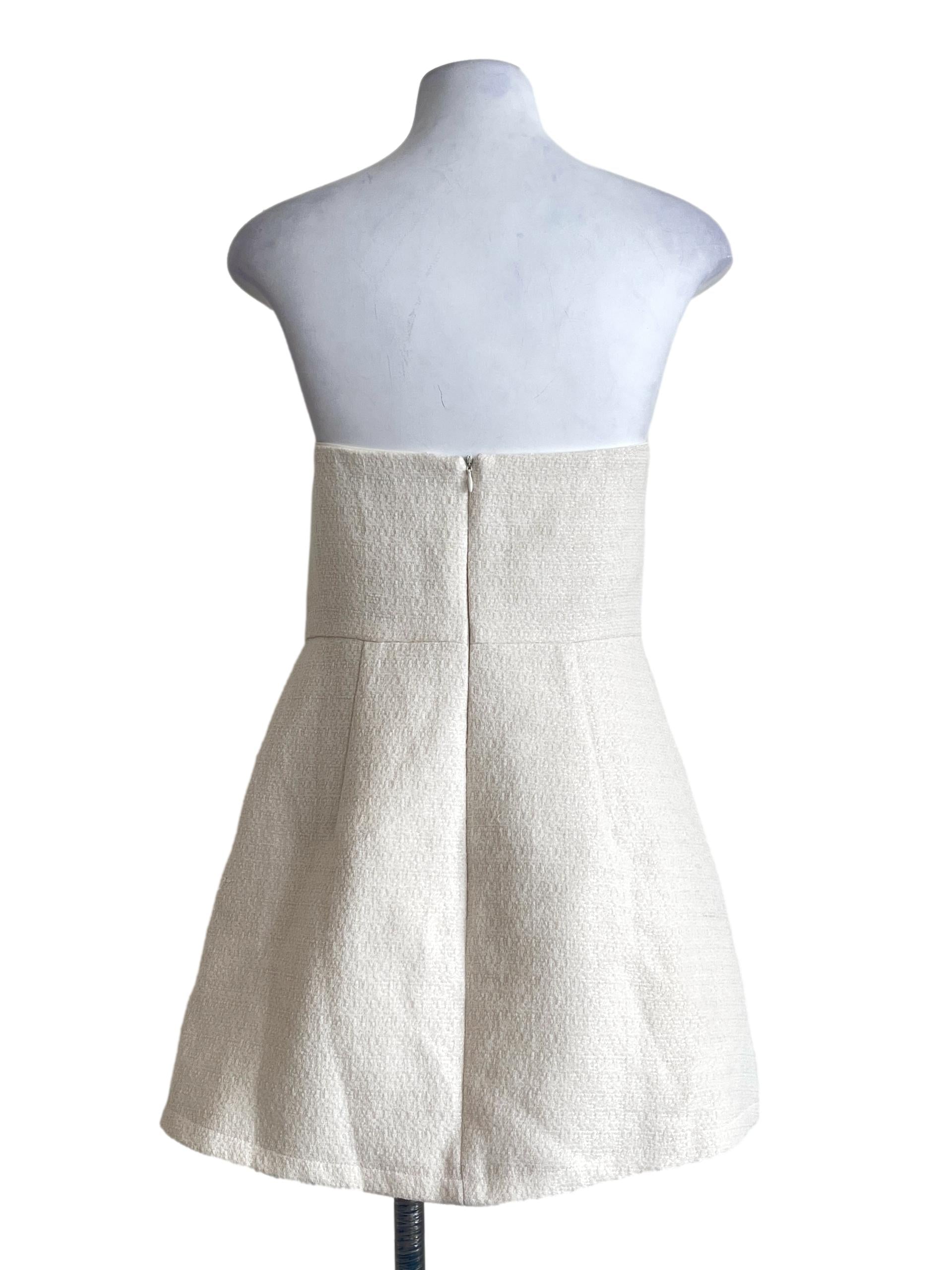 Creamy White Strapless Mini Dress
