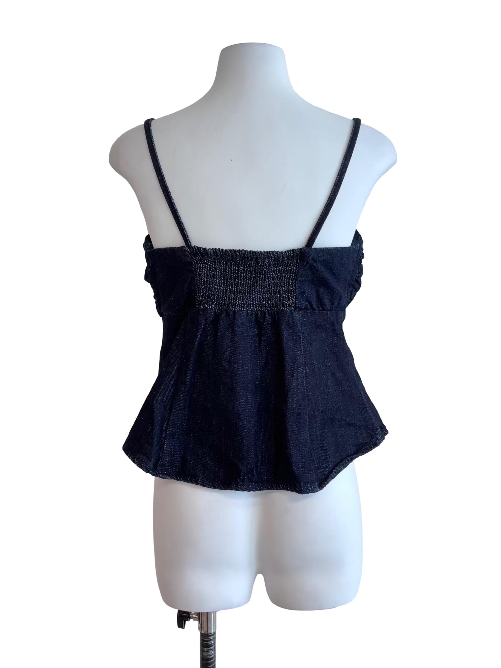 Dark Denim Blue Drape Cami Top