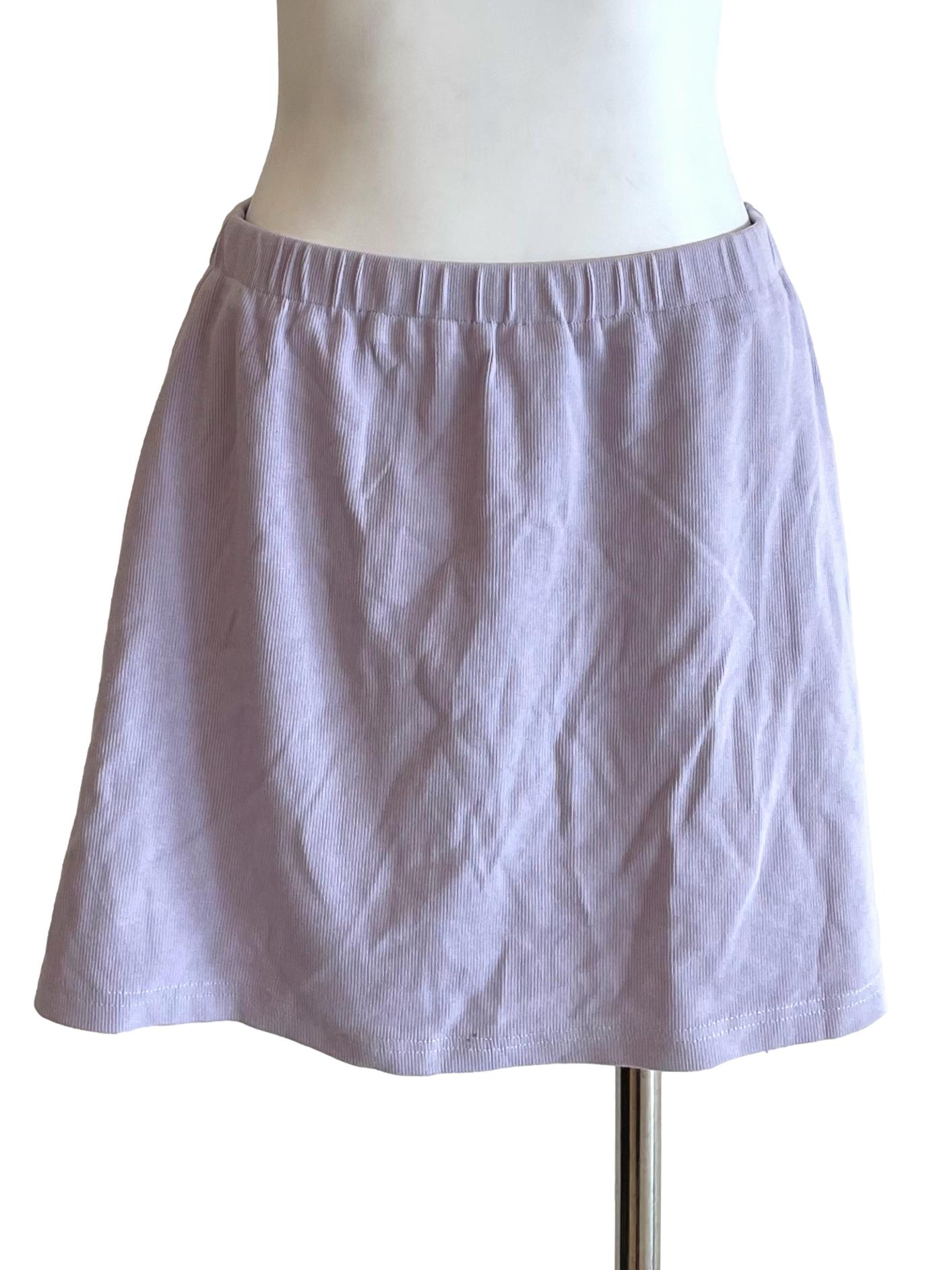 Pastel Lilac Knit Mini Skirt