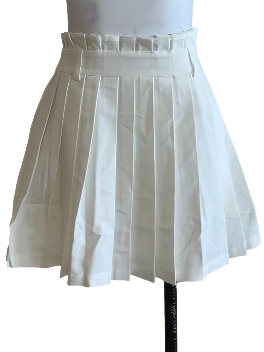 White Pleated Skort