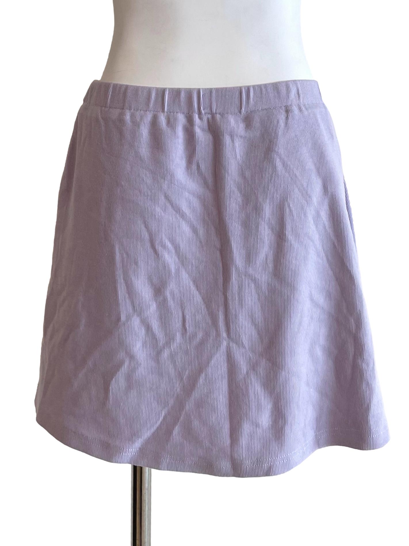 Pastel Lilac Knit Mini Skirt