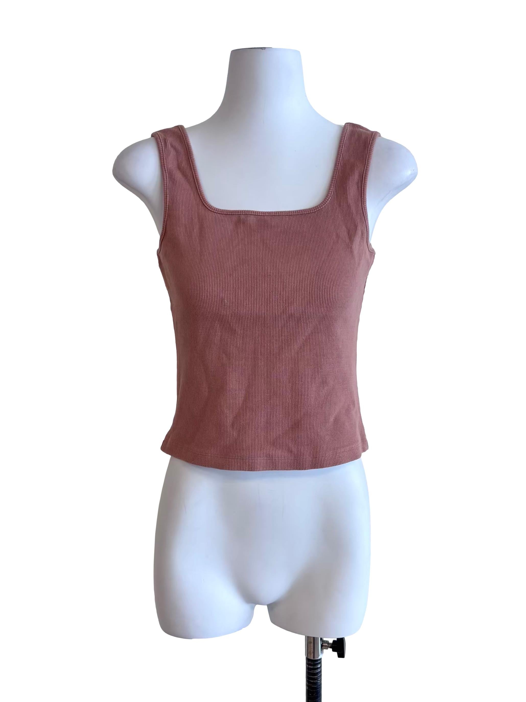 Coral Pink Knit Tank Top
