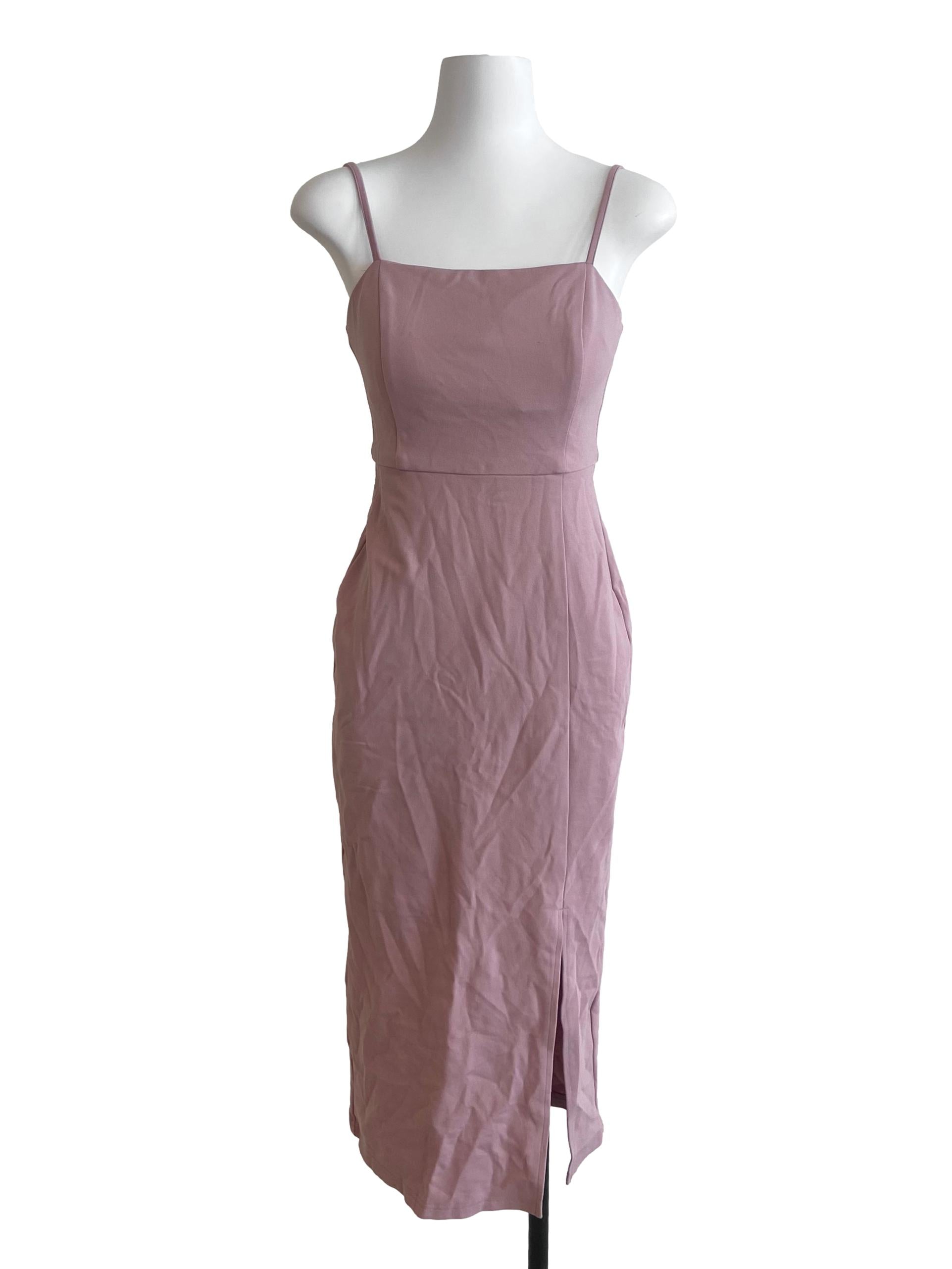 Blush Pink Slit Shift Dress