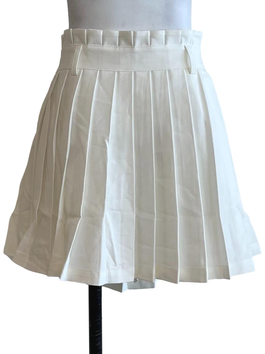 White Pleated Skort