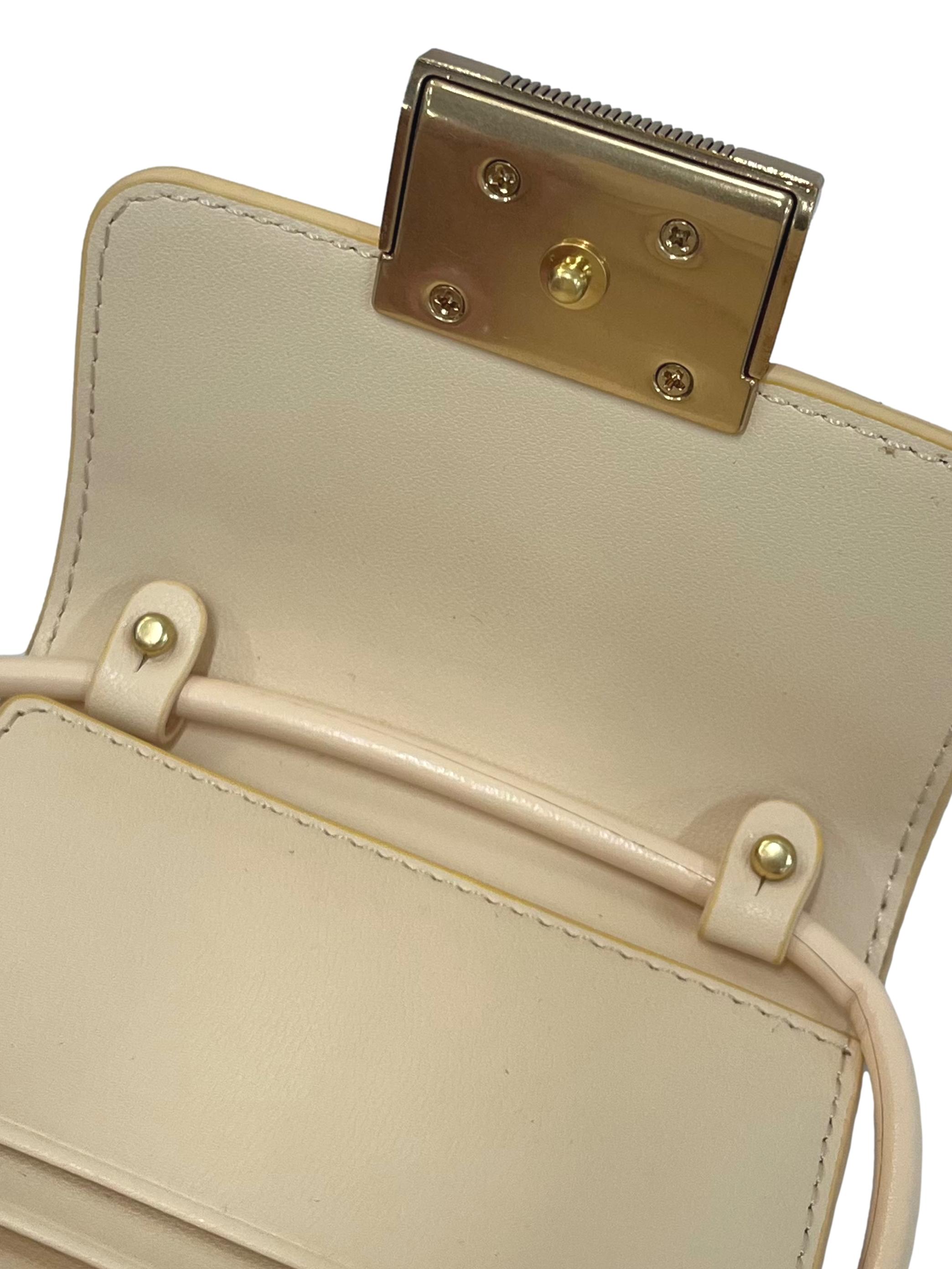 Light Beige Metallic Accent Short Wallet With Detachable Strap