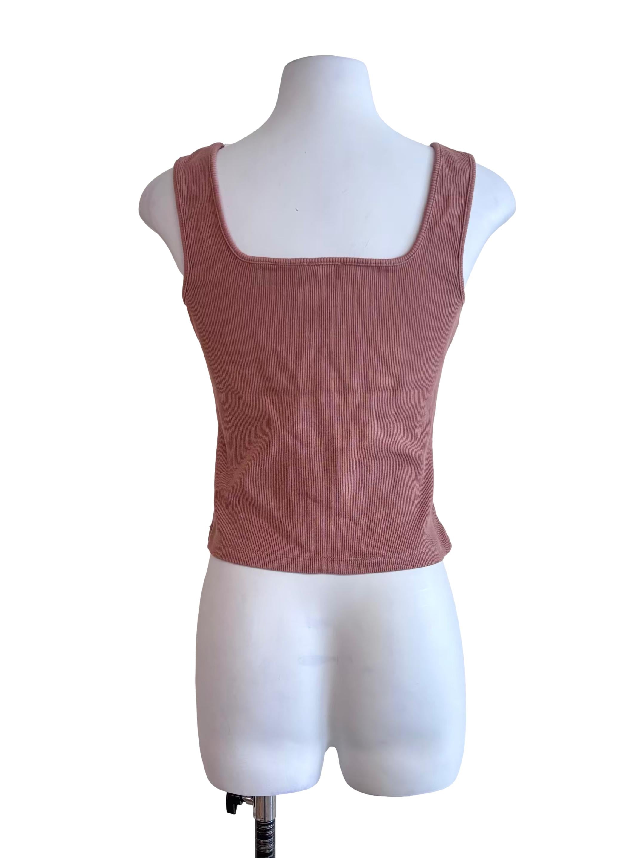 Coral Pink Knit Tank Top