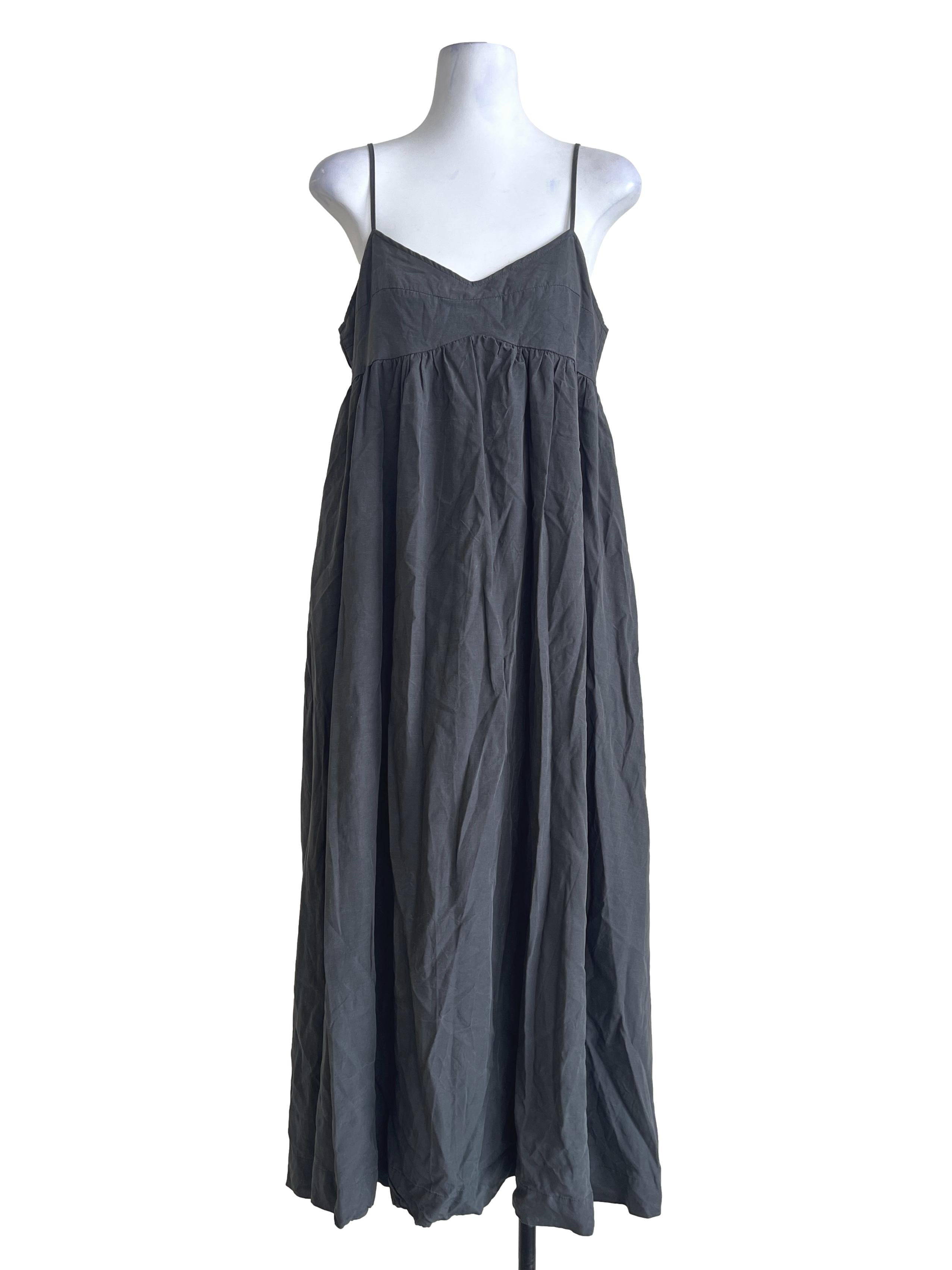 Ash Grey Spaghetti Strap Maxi Dress TEM