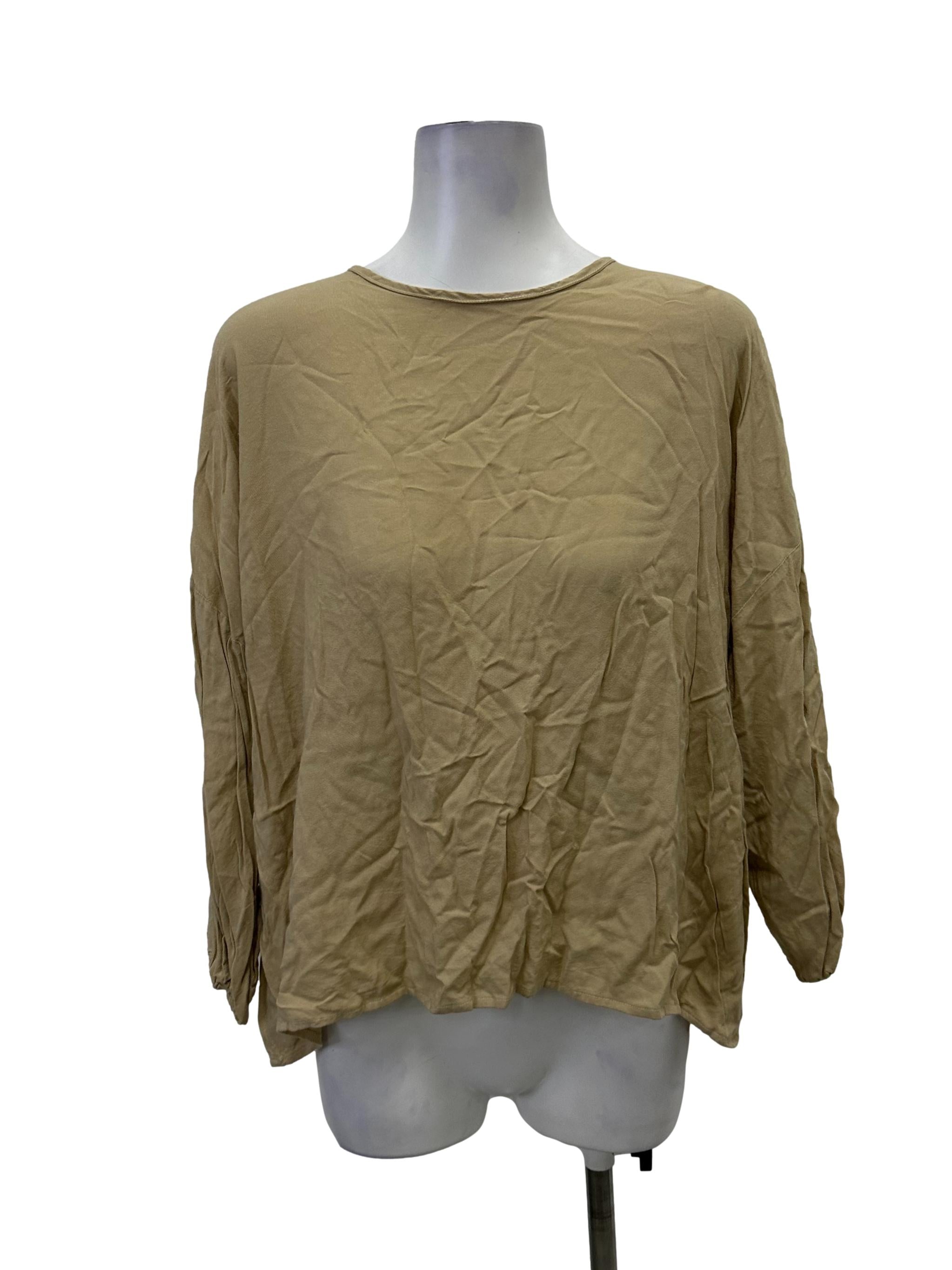 Sand Long Sleeved Flowy Top