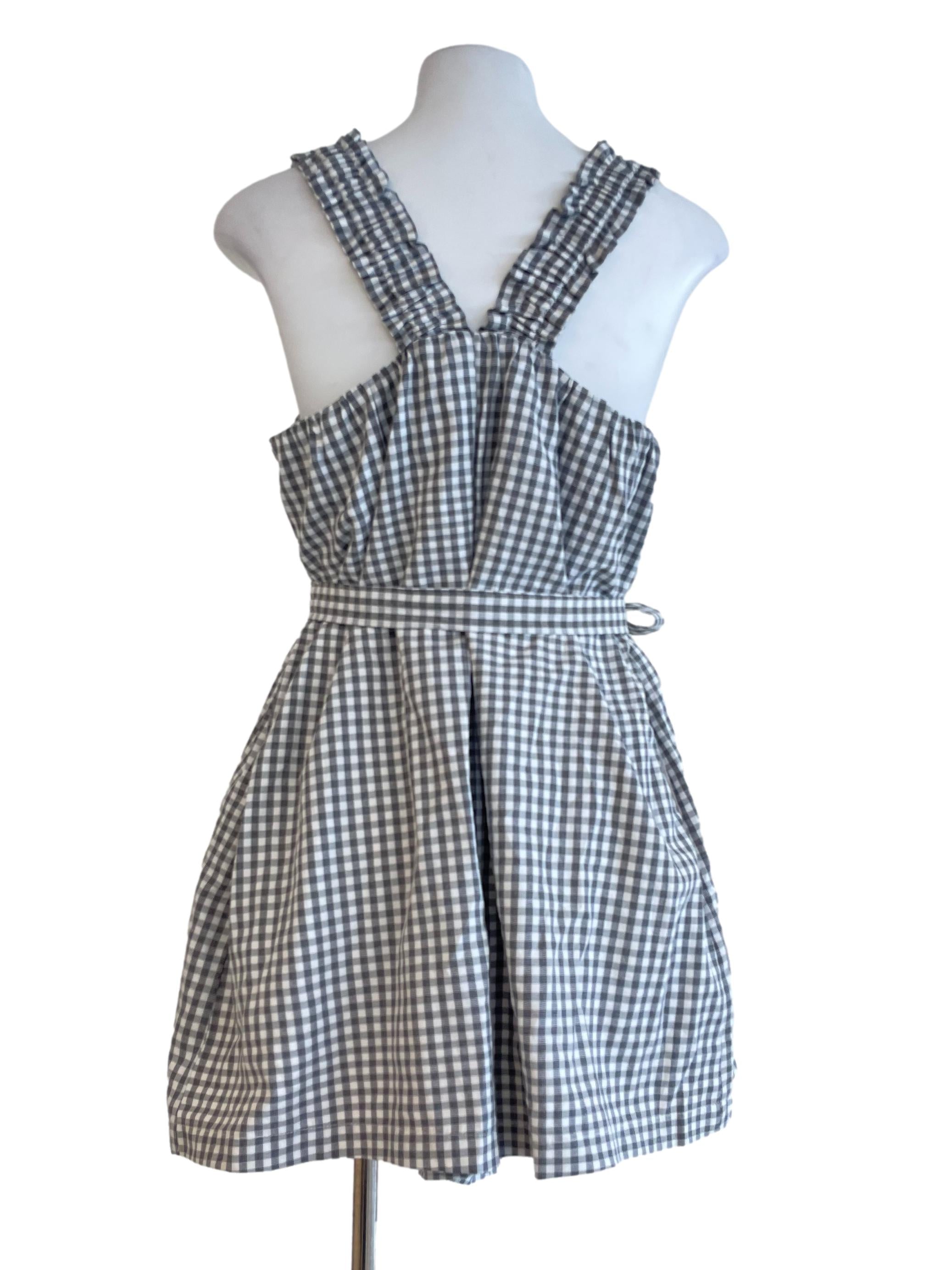 Black Grey Gingham Pattern Rompers