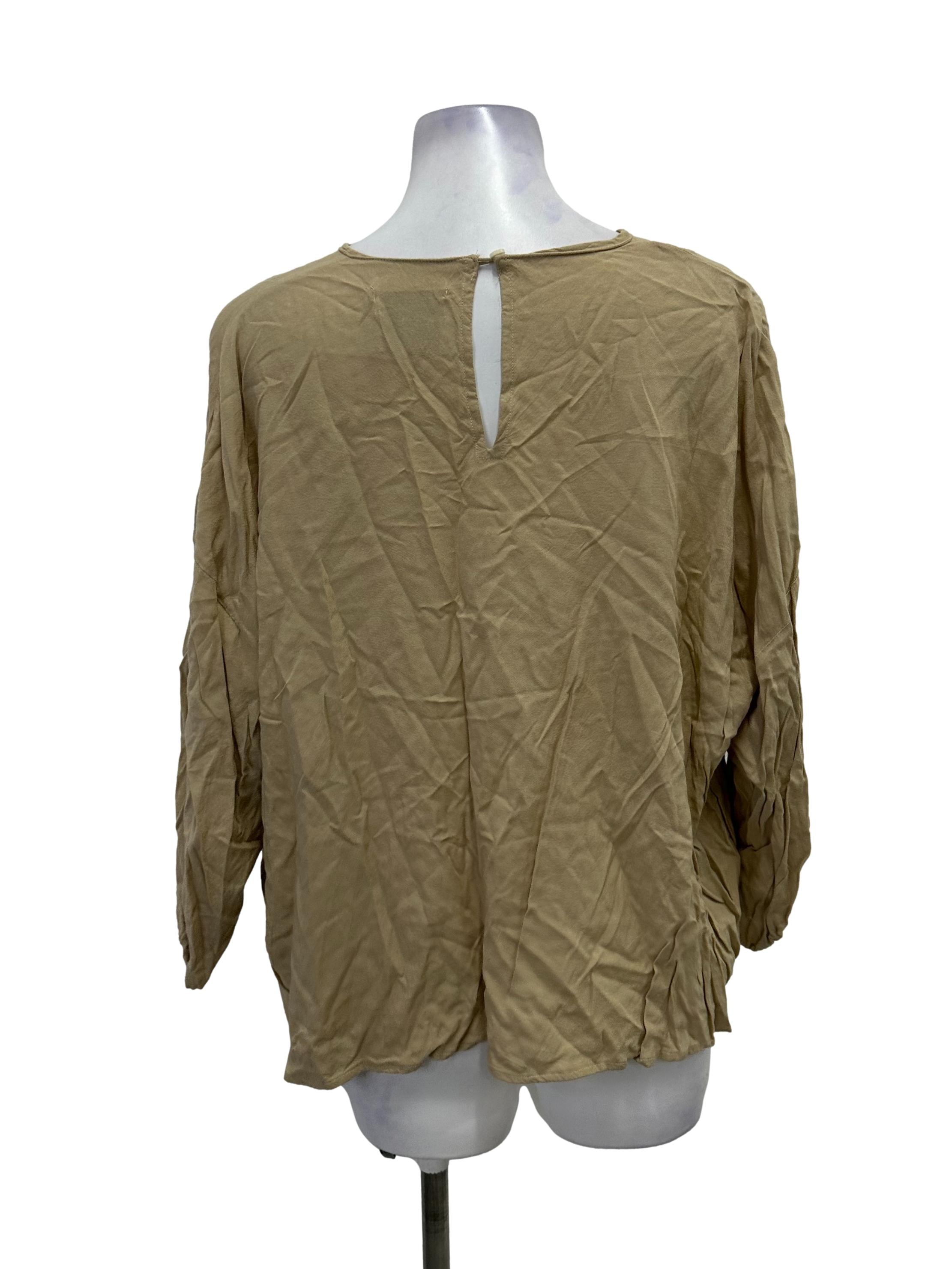 Sand Long Sleeved Flowy Top