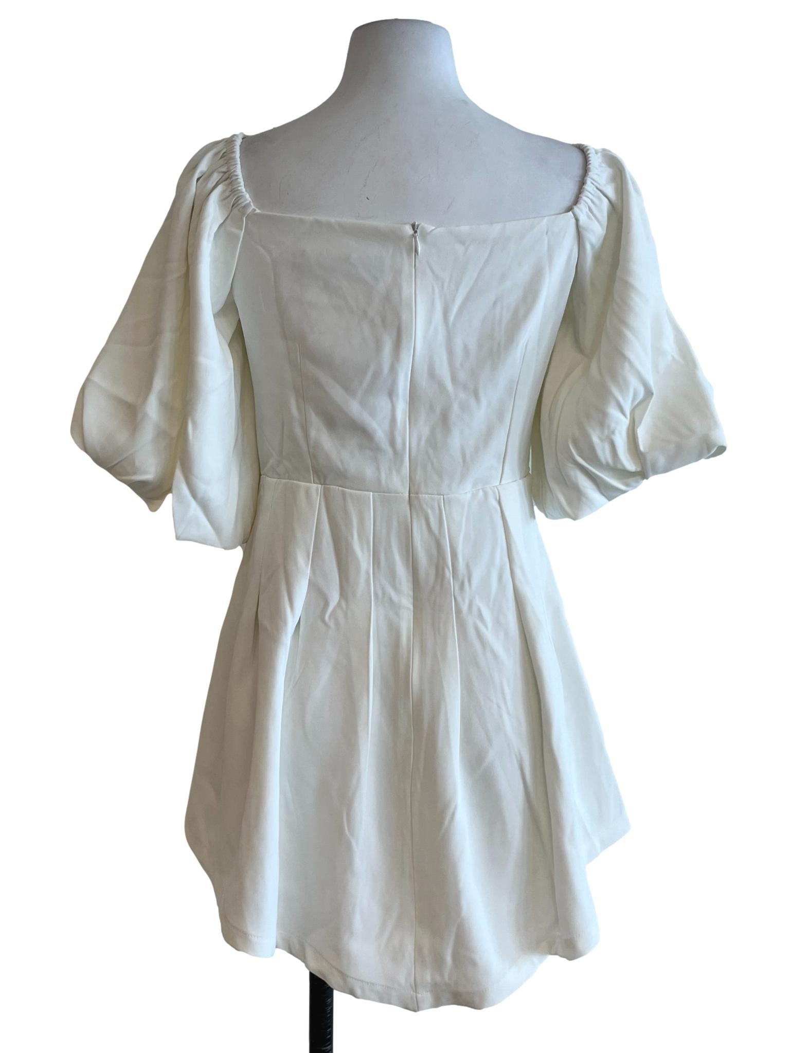 White Sweetheart Neckline Empire Dress
