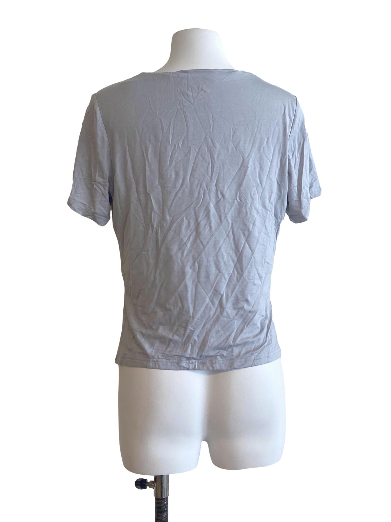 Frost Blue Square Neck Twill Top