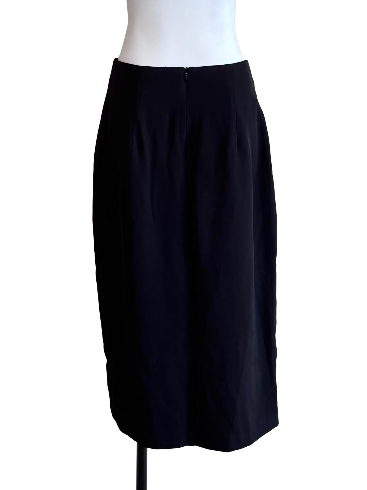 Onyx Black Side Slit Skirt
