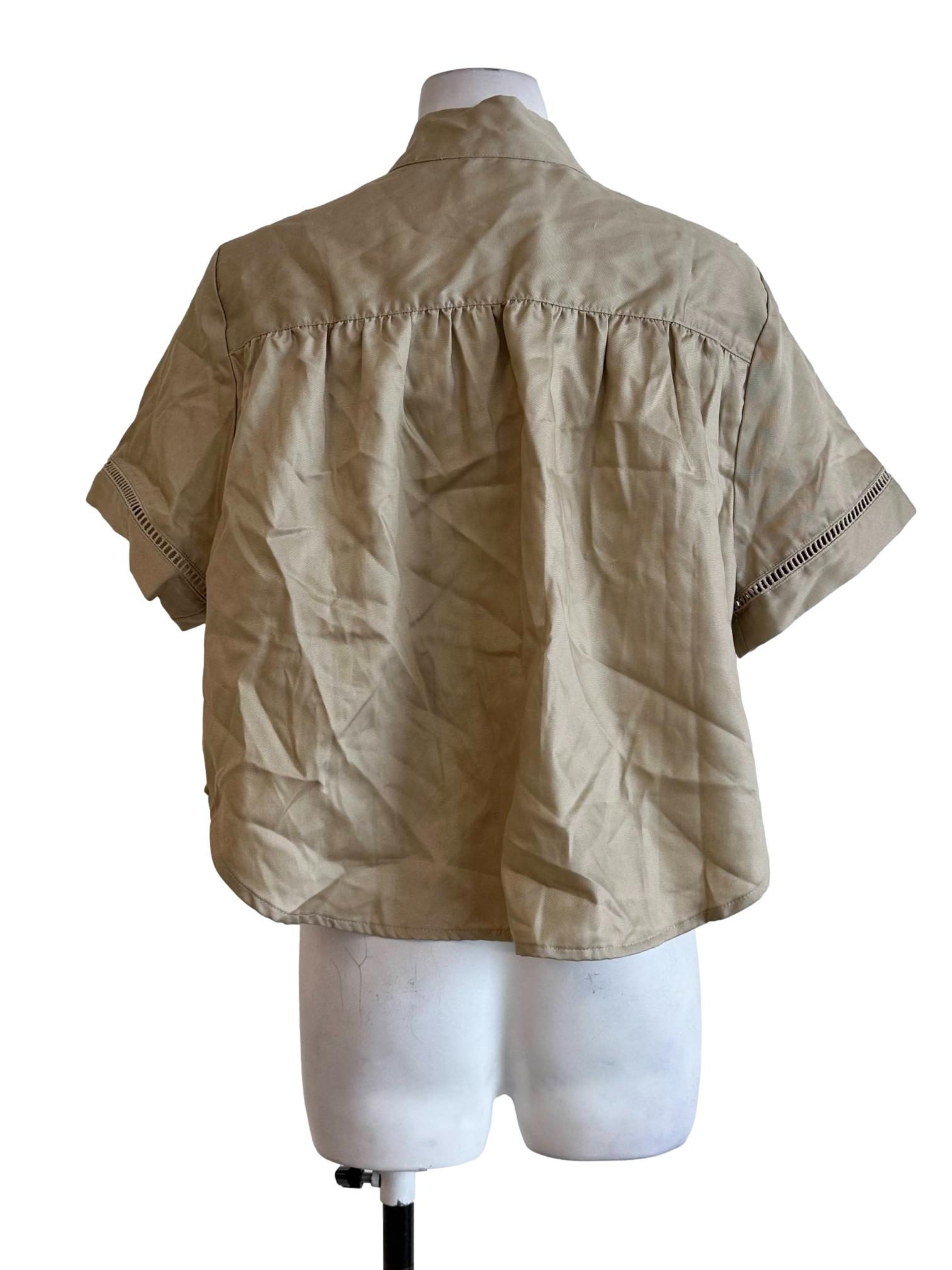 Biscotti Beige V Neckline Top