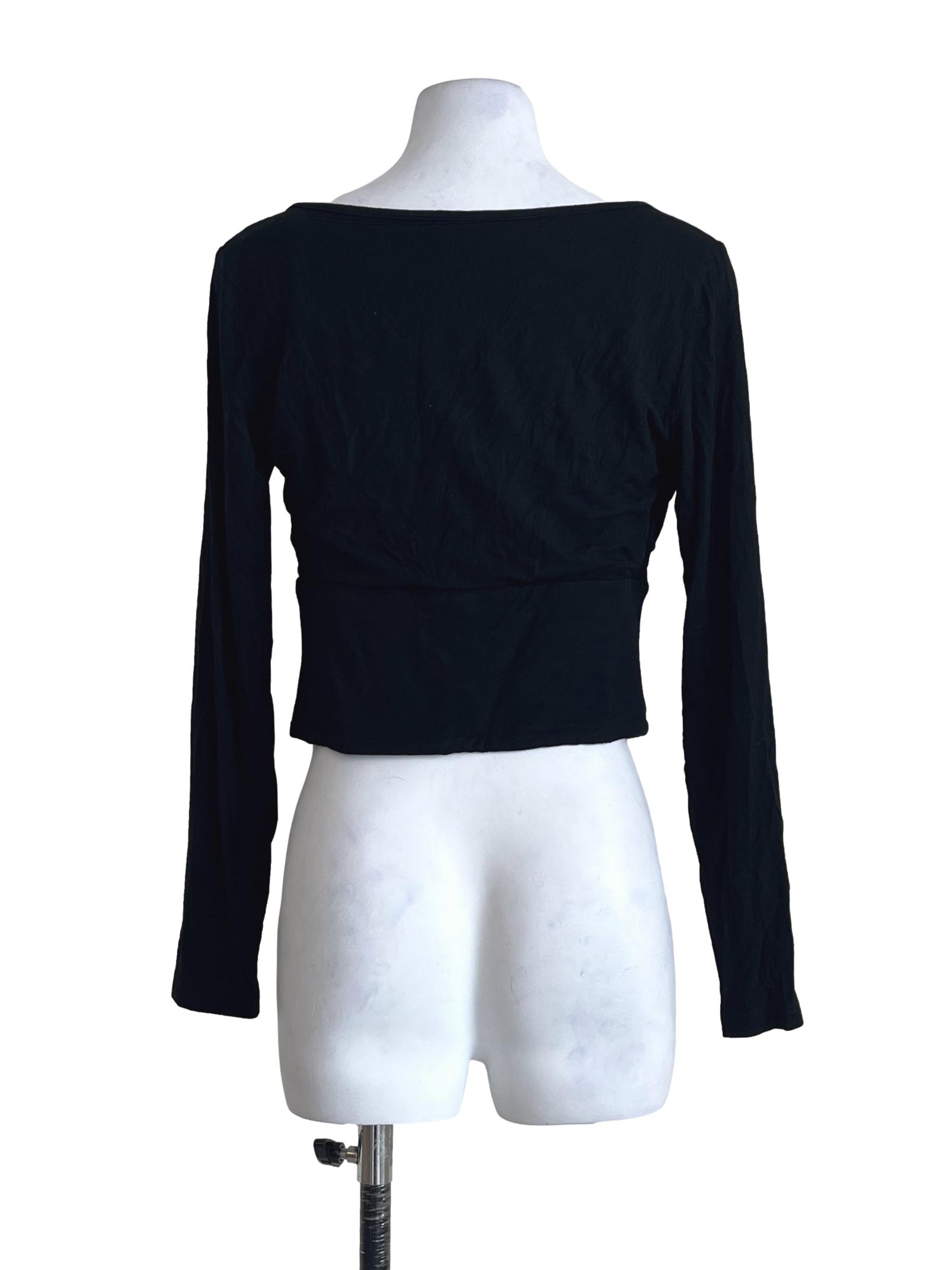 Pitch Black Scoop Long Sleeve Top