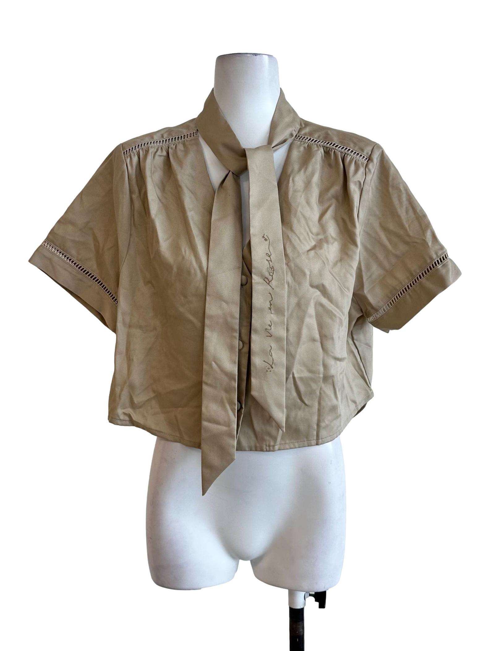 Biscotti Beige V Neckline Top