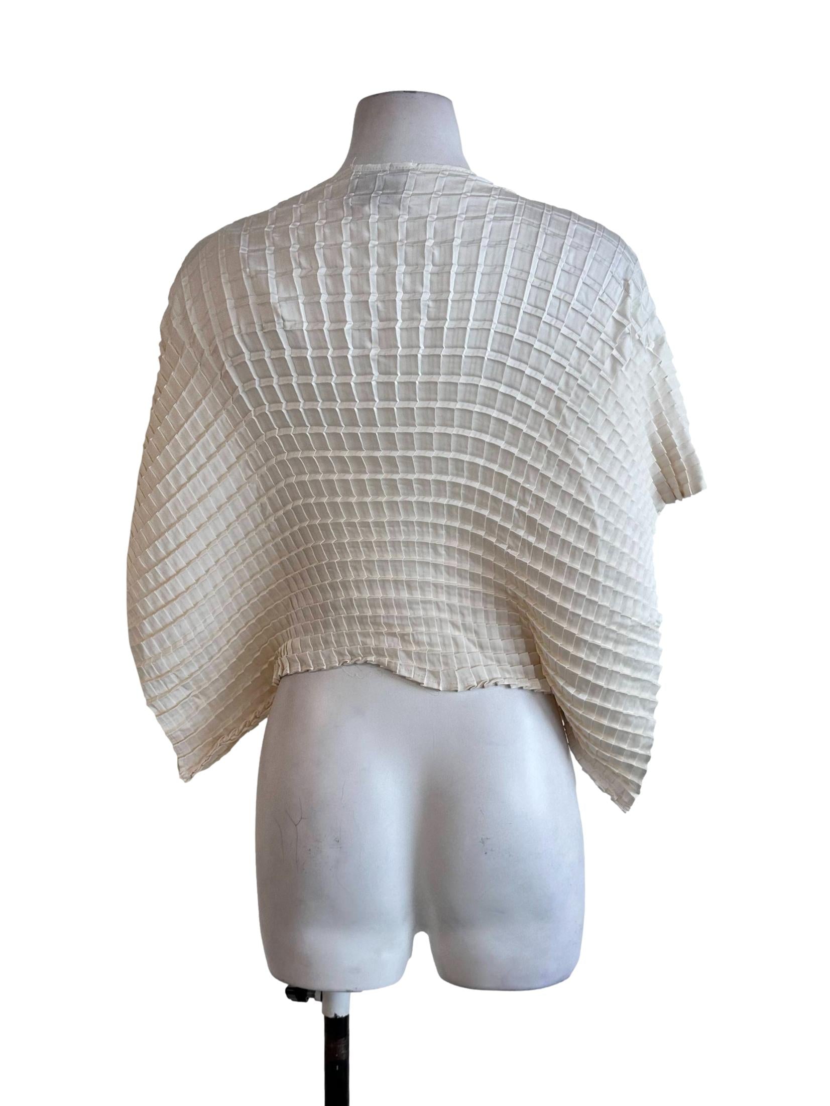 Off White Textured Pattern Top