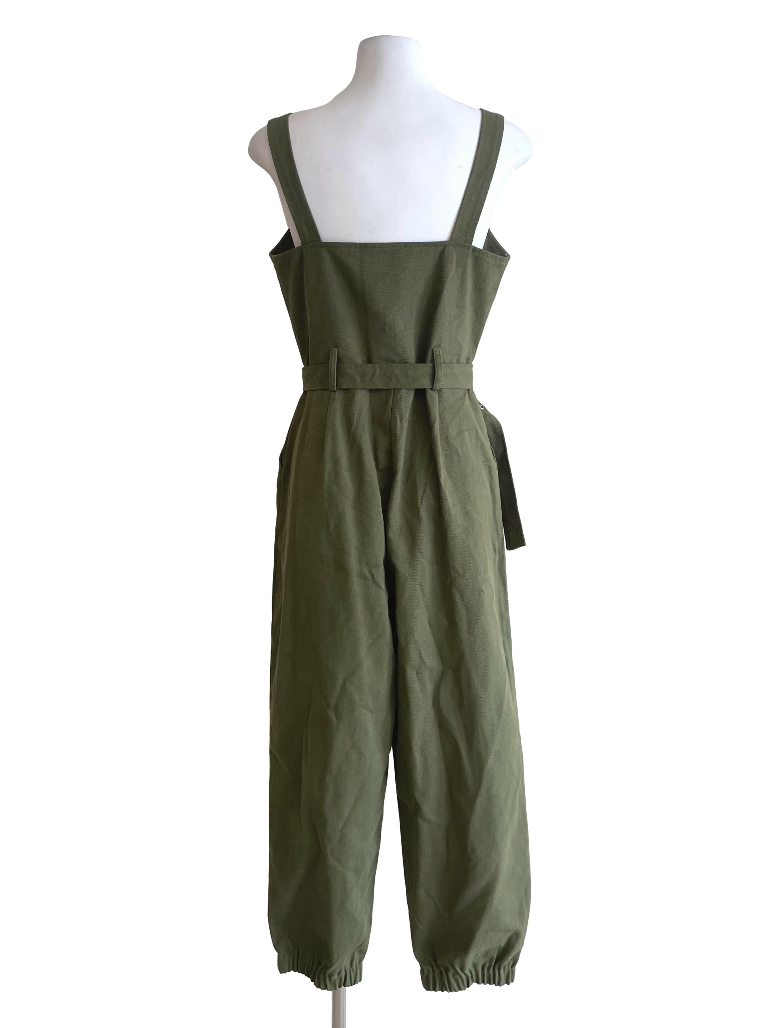 Olive Safari Sleeveless Jumpsuit