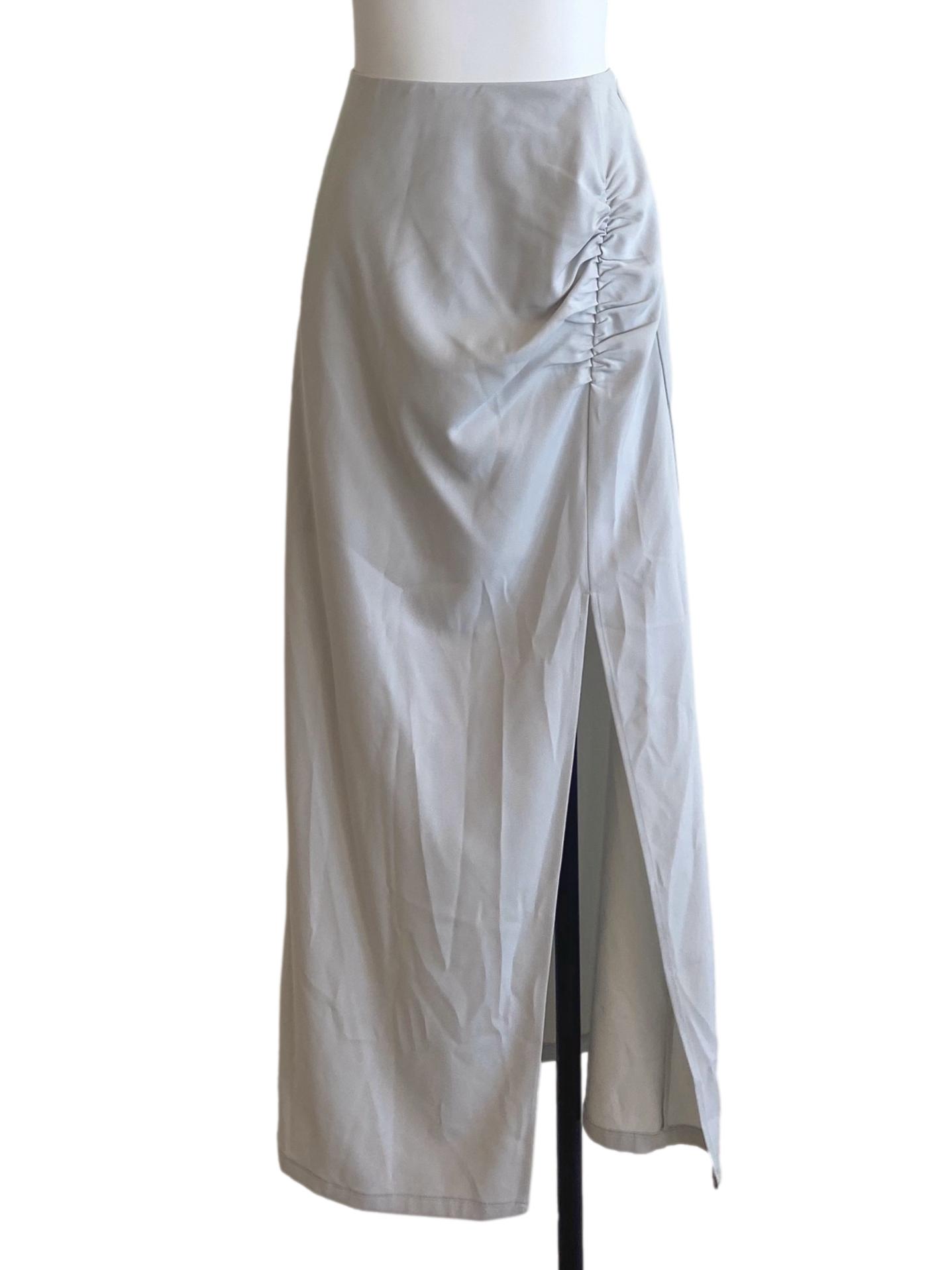 Cloud Grey Slit Skirt TTR