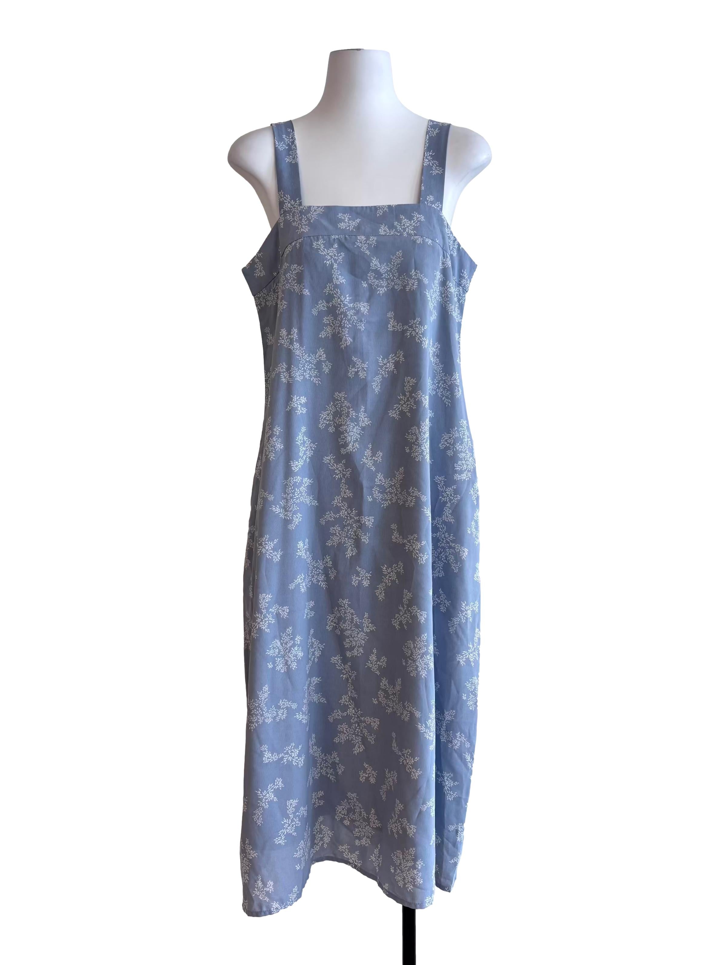 Stone Blue Floral Apron Dress