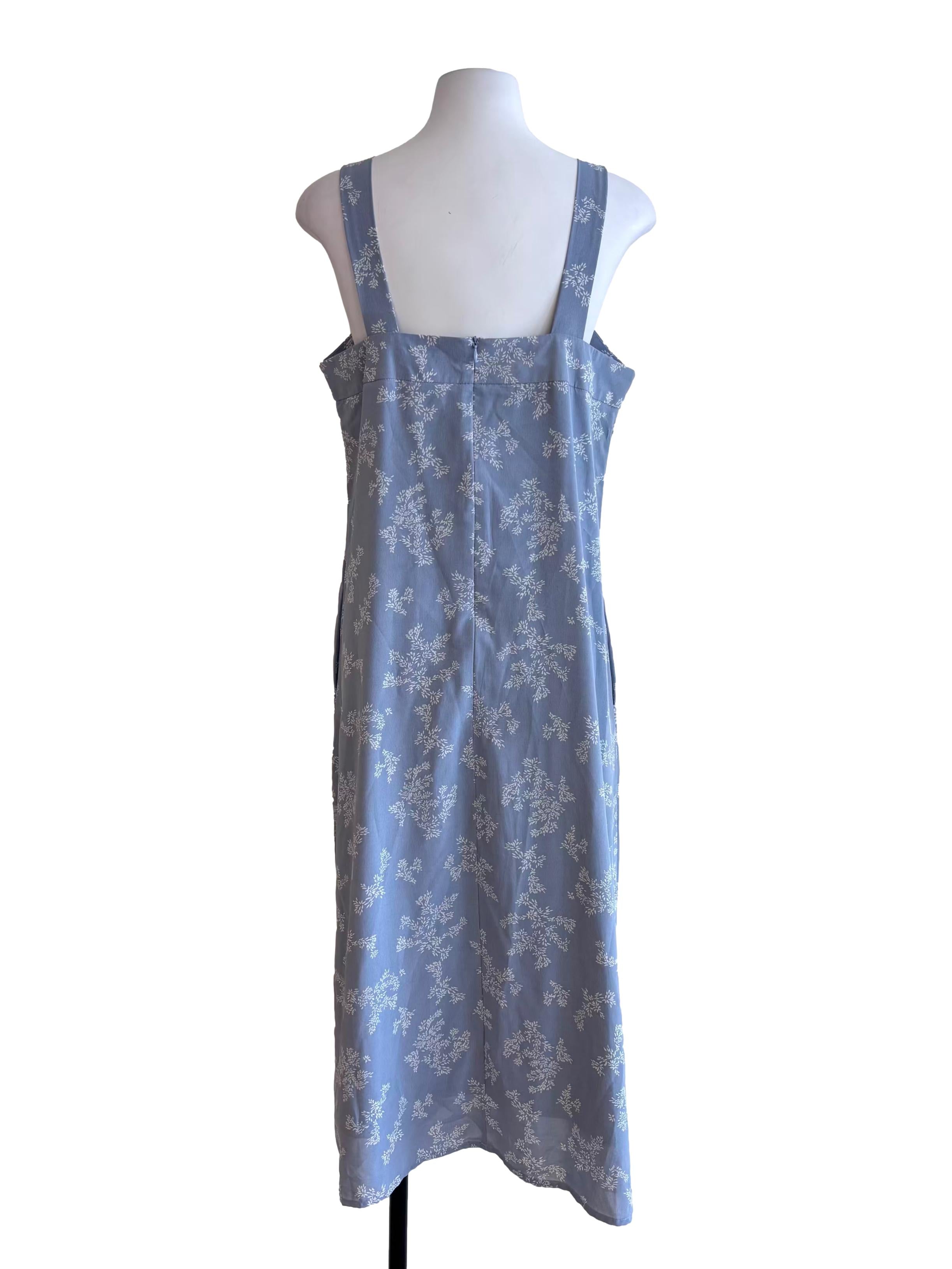 Stone Blue Floral Apron Dress