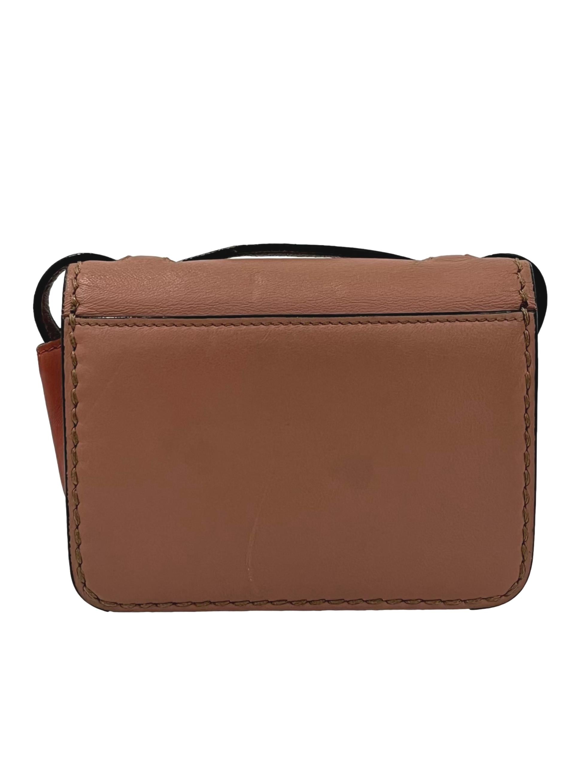 Salmon Pink Louise Leather Crossbody Bag